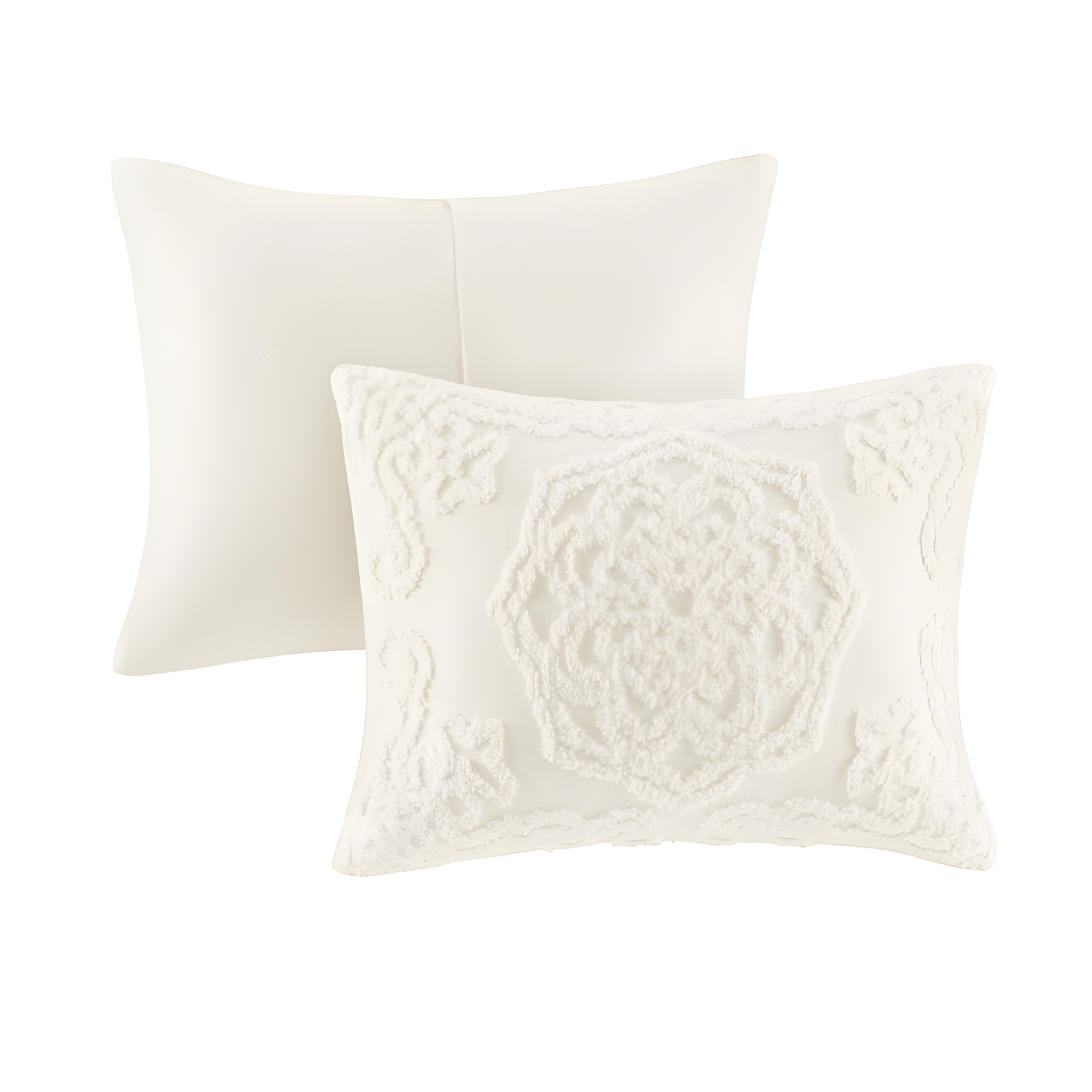 Madison Park Laetitia Tufted Chenille Cotton Medallion Fringe Coverlet Set