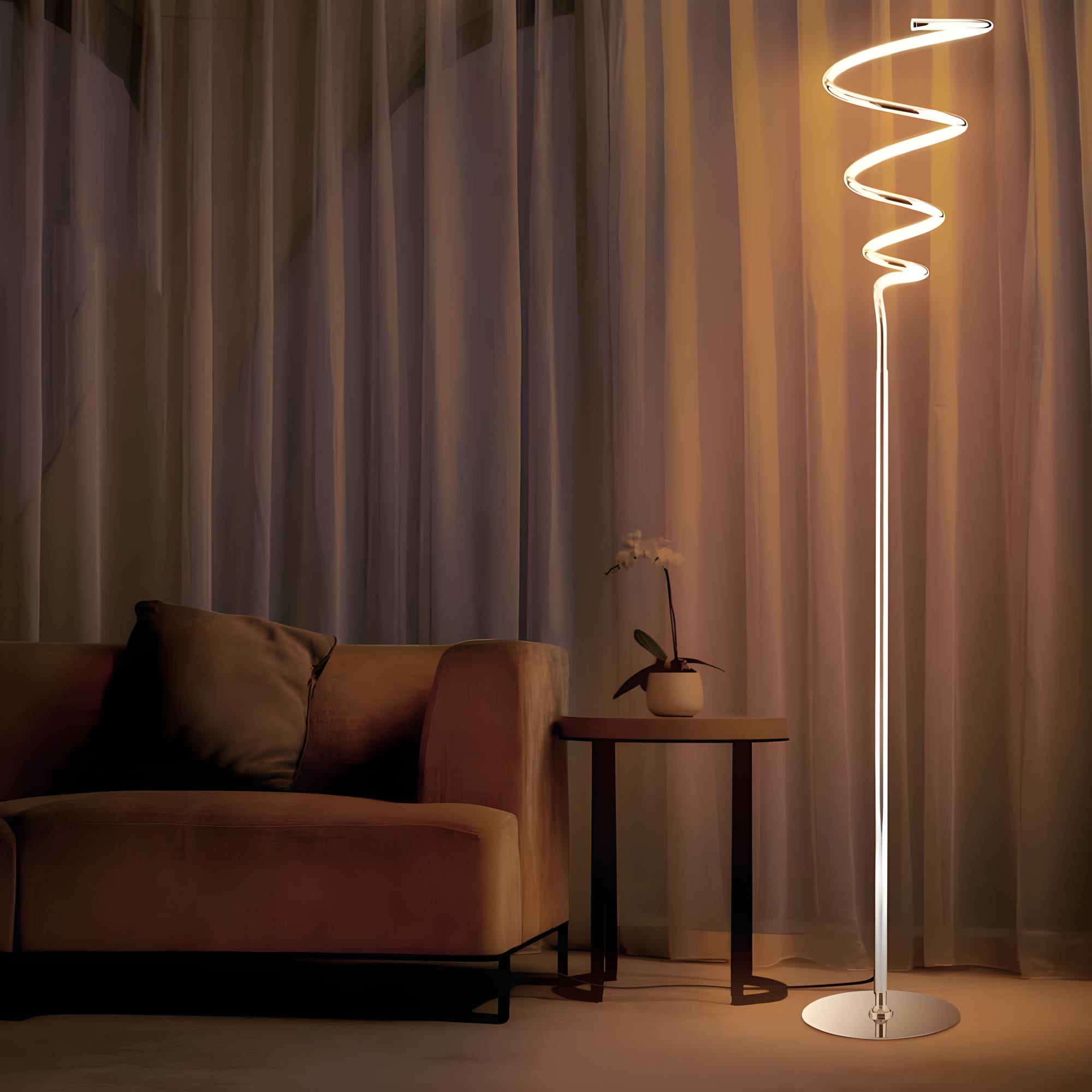 JONATHAN Y JYL7027A Scribble 60.5" Modern Dimmable Metal Integrated LED Floor Lamp, Contemporary, Minimalist, Glam for living room, dinning room, bedroom, office, Chrome