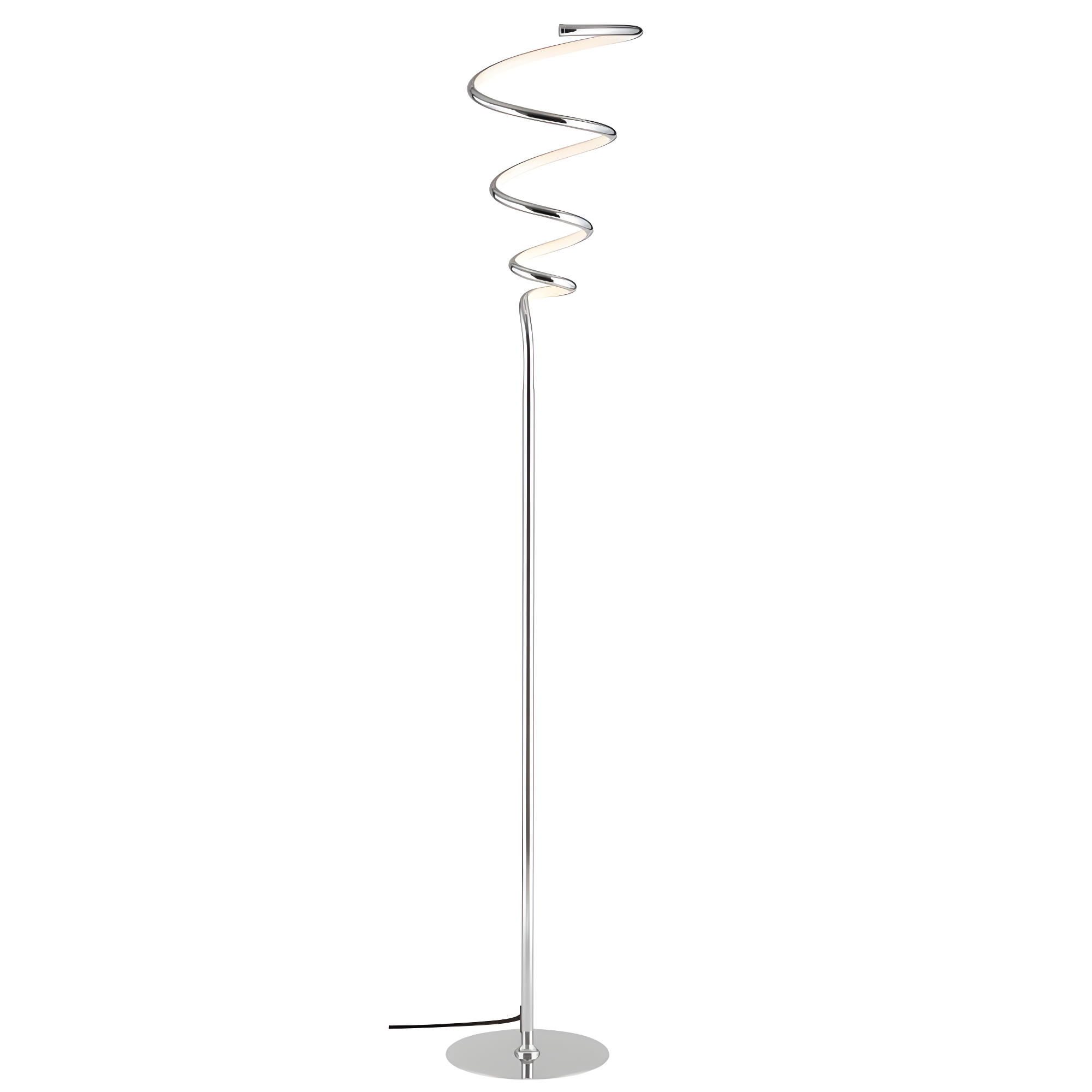 JONATHAN Y JYL7027A Scribble 60.5" Modern Dimmable Metal Integrated LED Floor Lamp, Contemporary, Minimalist, Glam for living room, dinning room, bedroom, office, Chrome