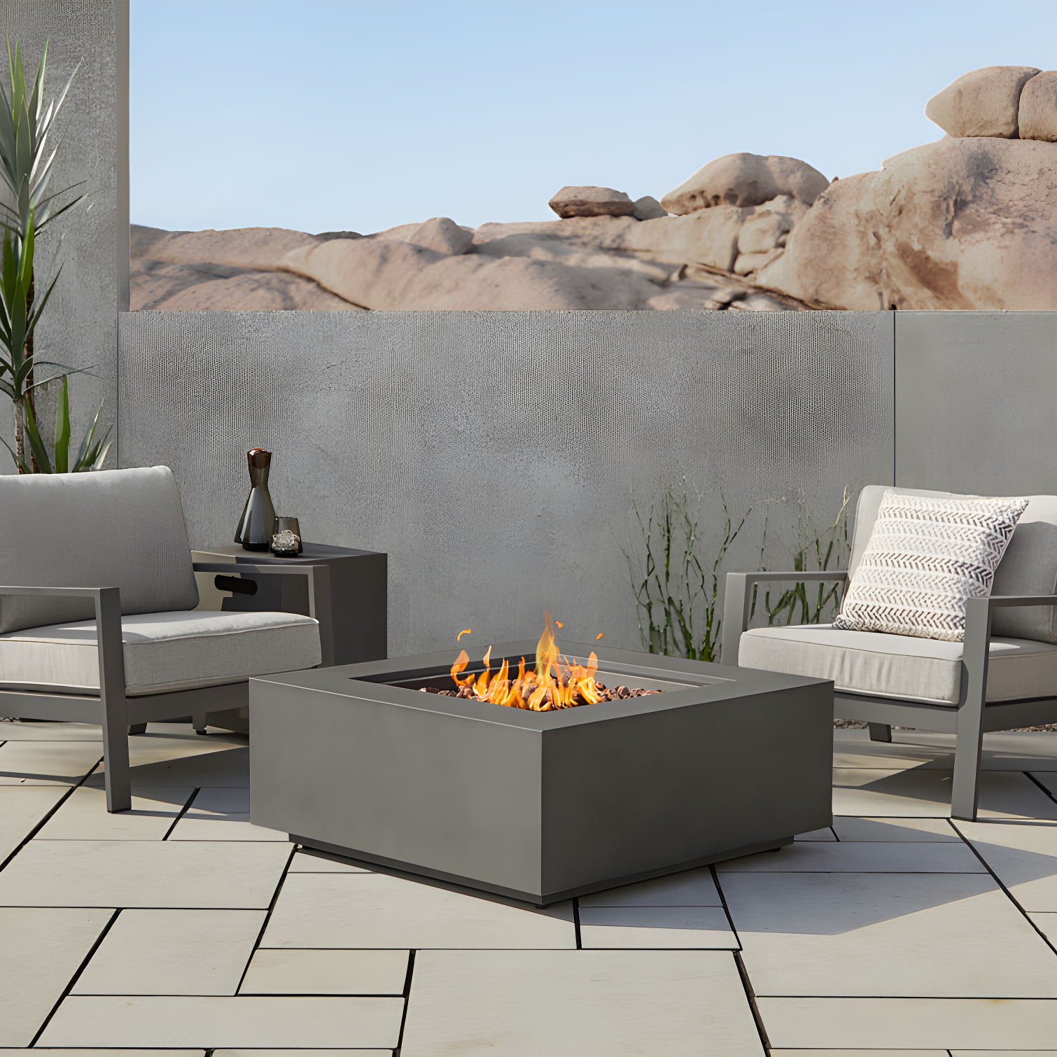 AEGEAN Propane / Natural Gas Outdoor Fire Pit Table