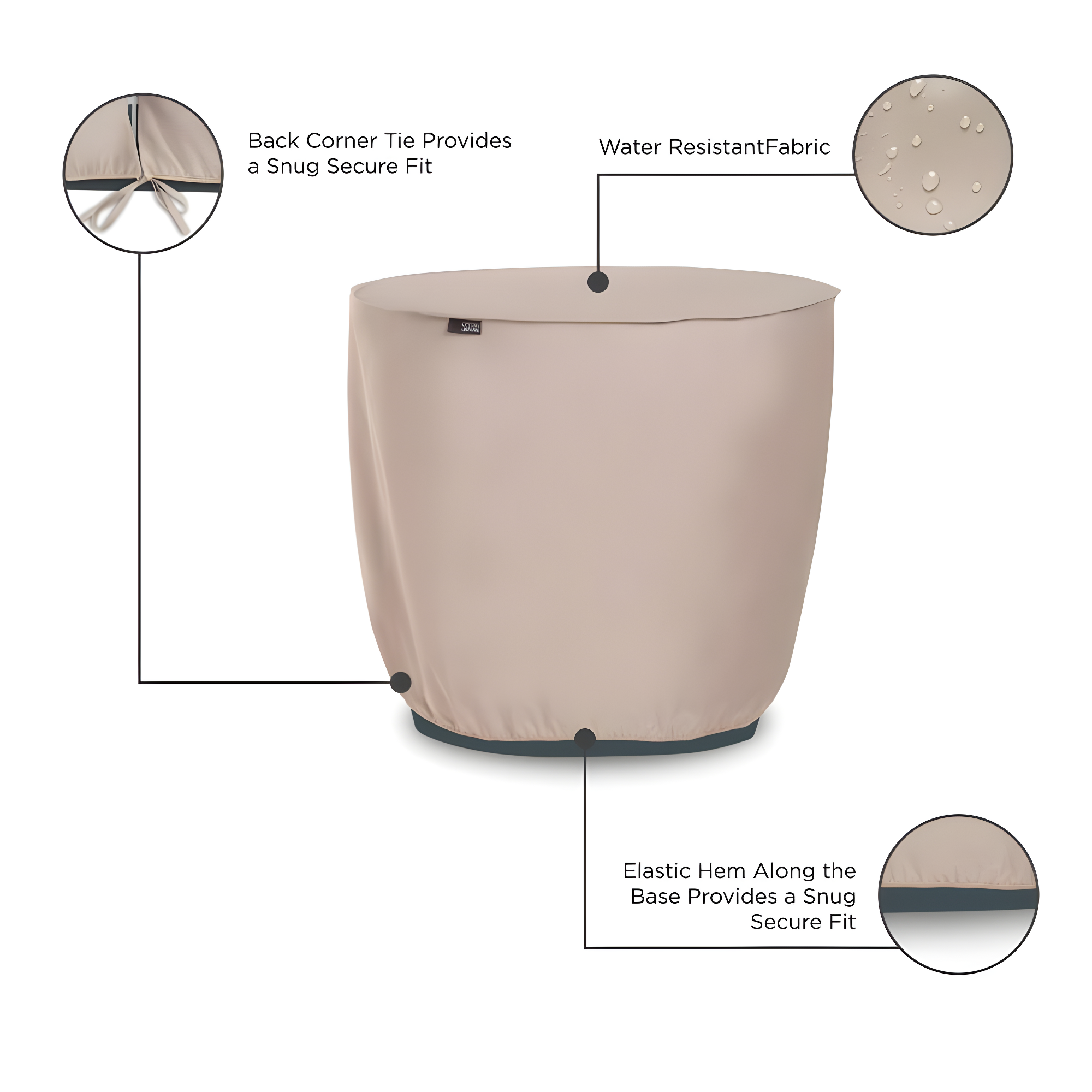 Modern Leisure Modern Leisure Chalet Round Air Conditioner Cover, 34" Diameter x 30"H, Beige
