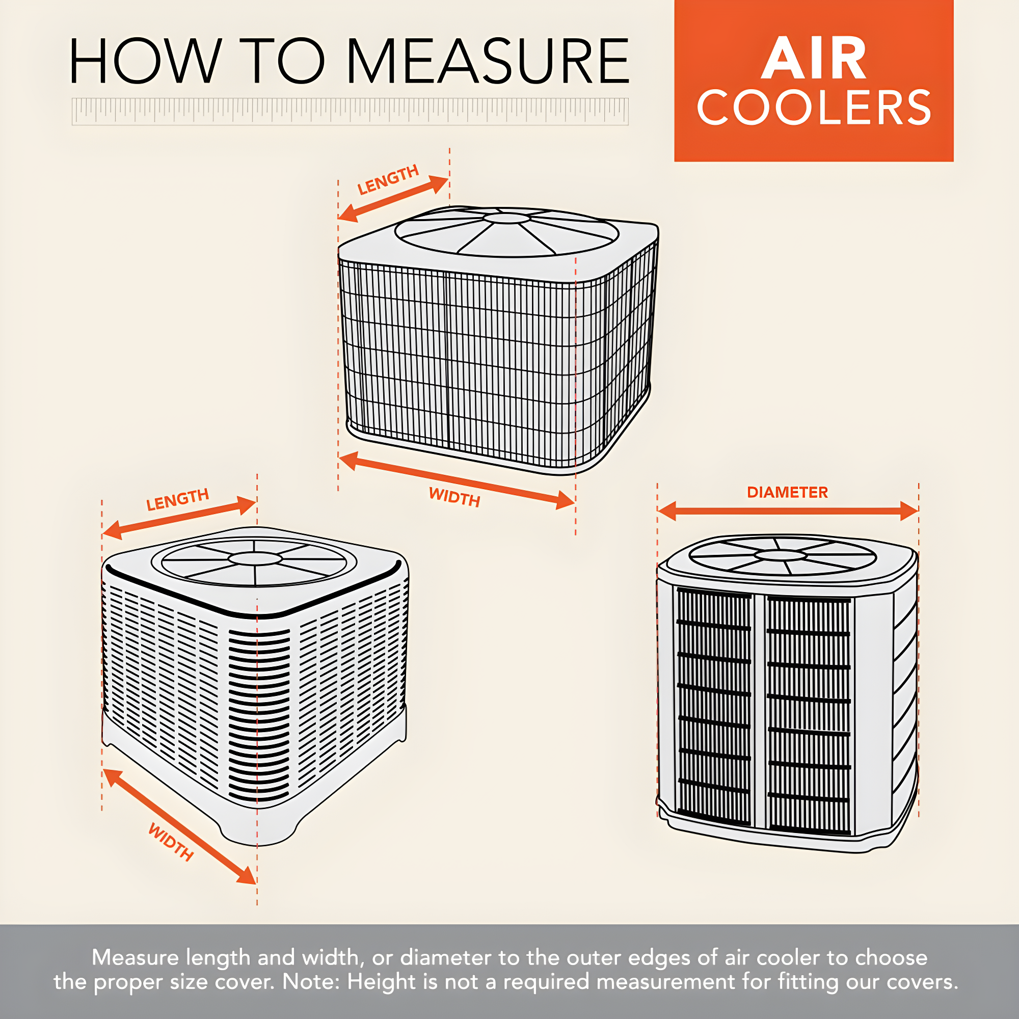 Modern Leisure Modern Leisure Chalet Round Air Conditioner Cover, 34" Diameter x 30"H, Beige