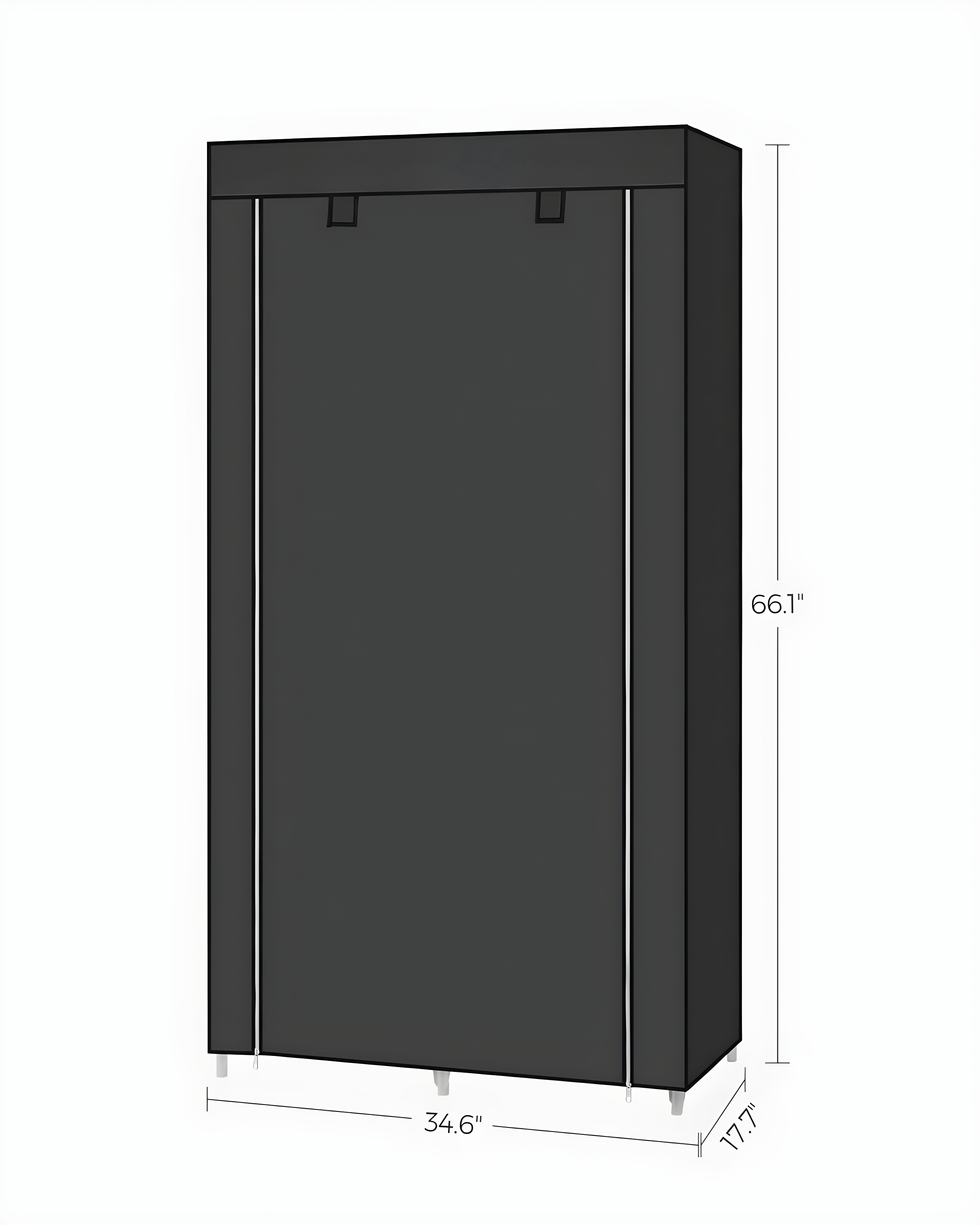 SONGMICS Portable Closet, Clothes Storage Organizer with 6 Shelves, 1 Clothes Hanging Rail, Non-Woven Fabric Closet, Black