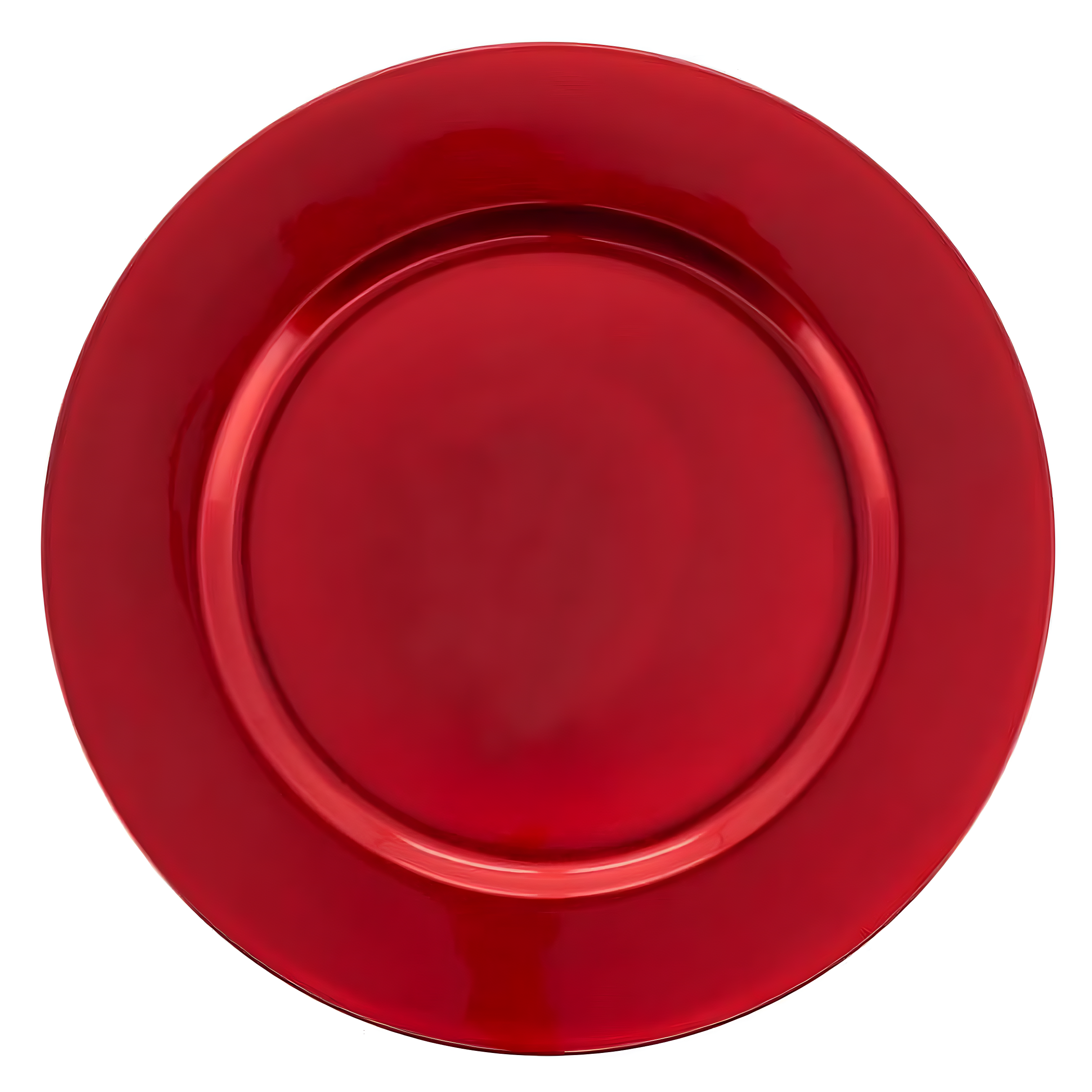 Saro Lifestyle Classic Solid Color Charger Plates, Red, 13" Round