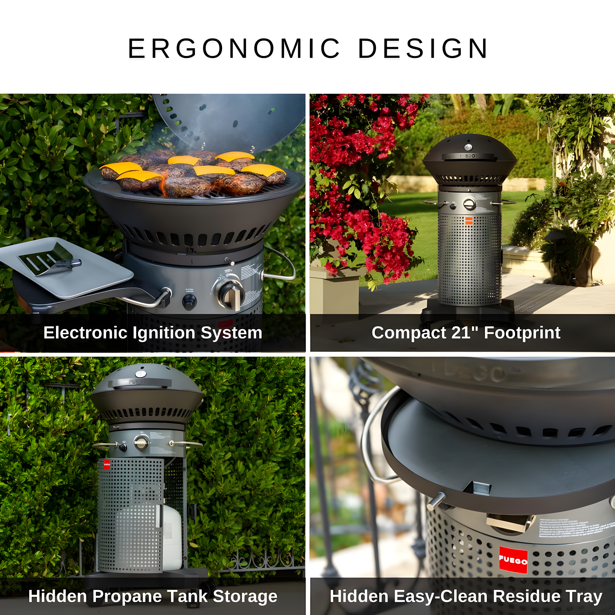 Fuego Living 2 - Burner Countertop Liquid Propane Gas Grill