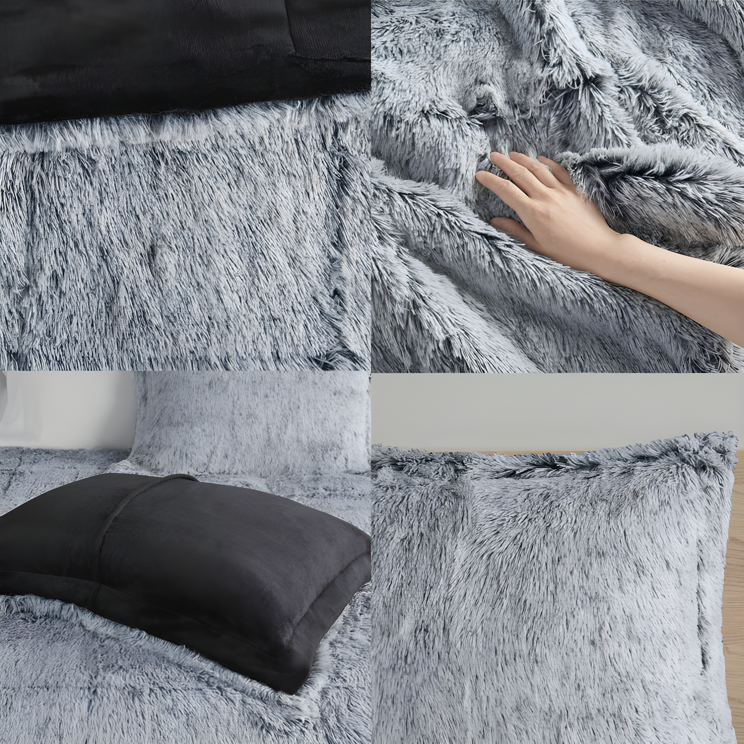 Intelligent Design Malea Shaggy Faux Fur Comforter Mini Set