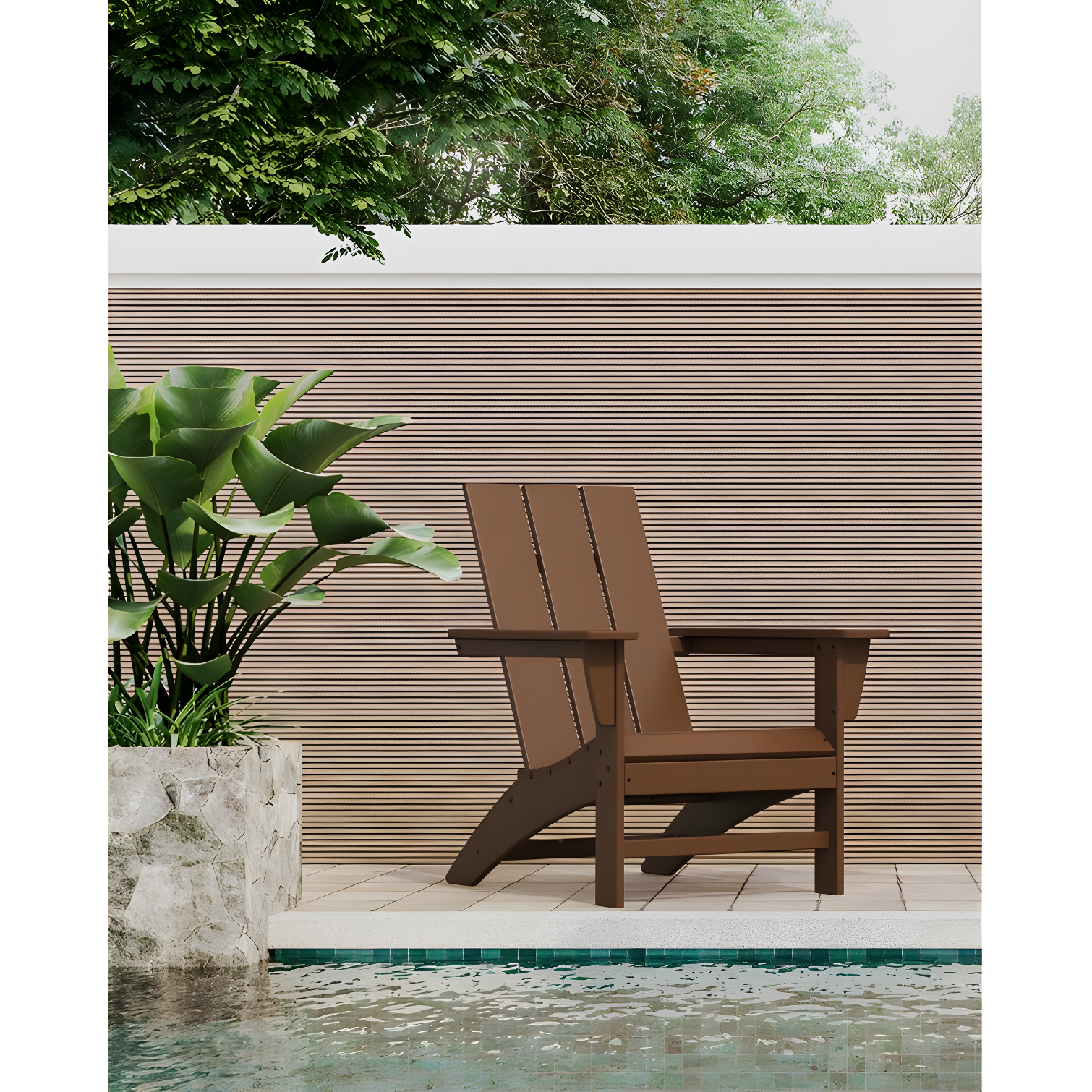 Modern Adirondack High-Density Polyethylene (HDPE) Outdoor Adirondack Chair