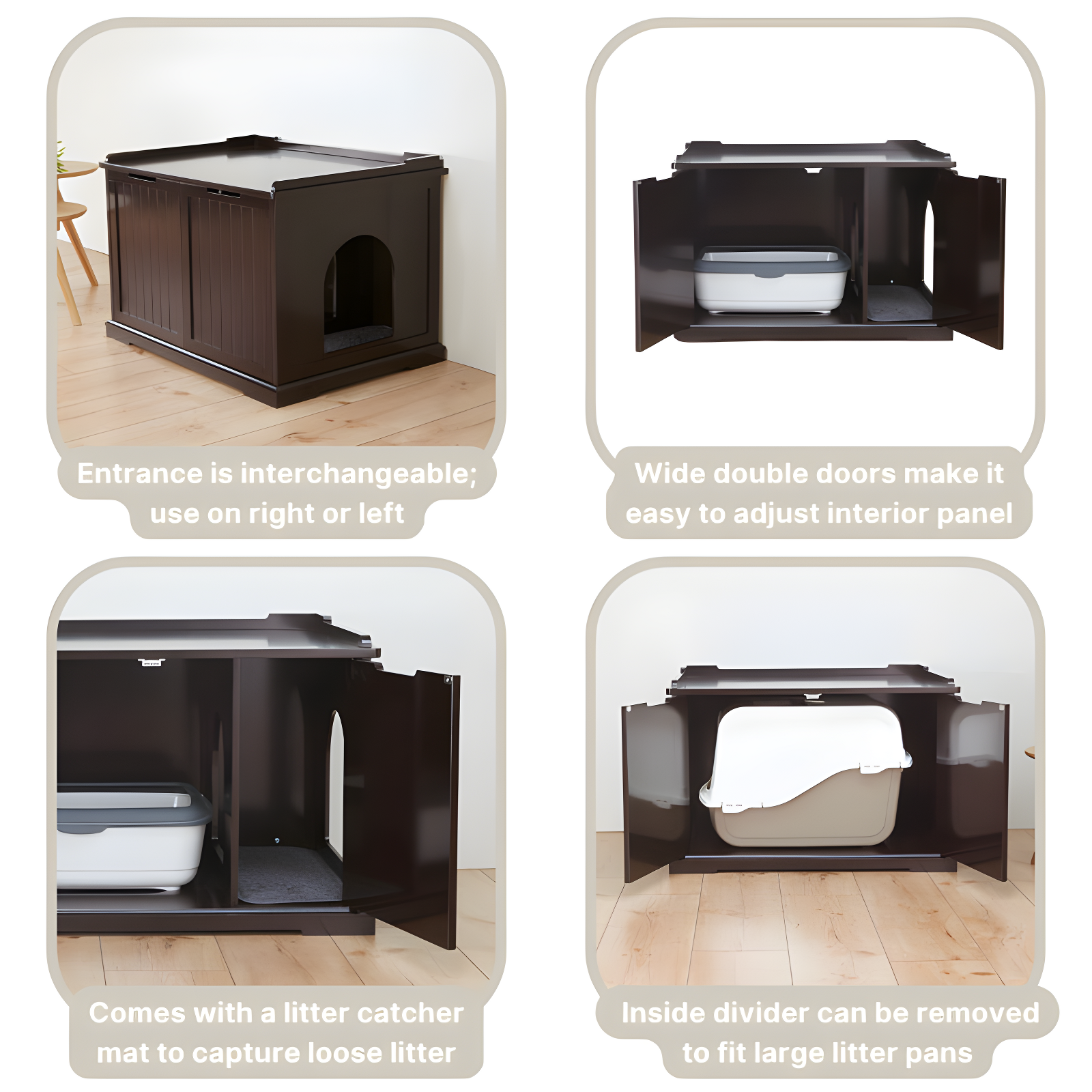 TRIXIE XL Furniture Style Litter Box Enclosure and Pet Home, Hidden Cat Litter Box