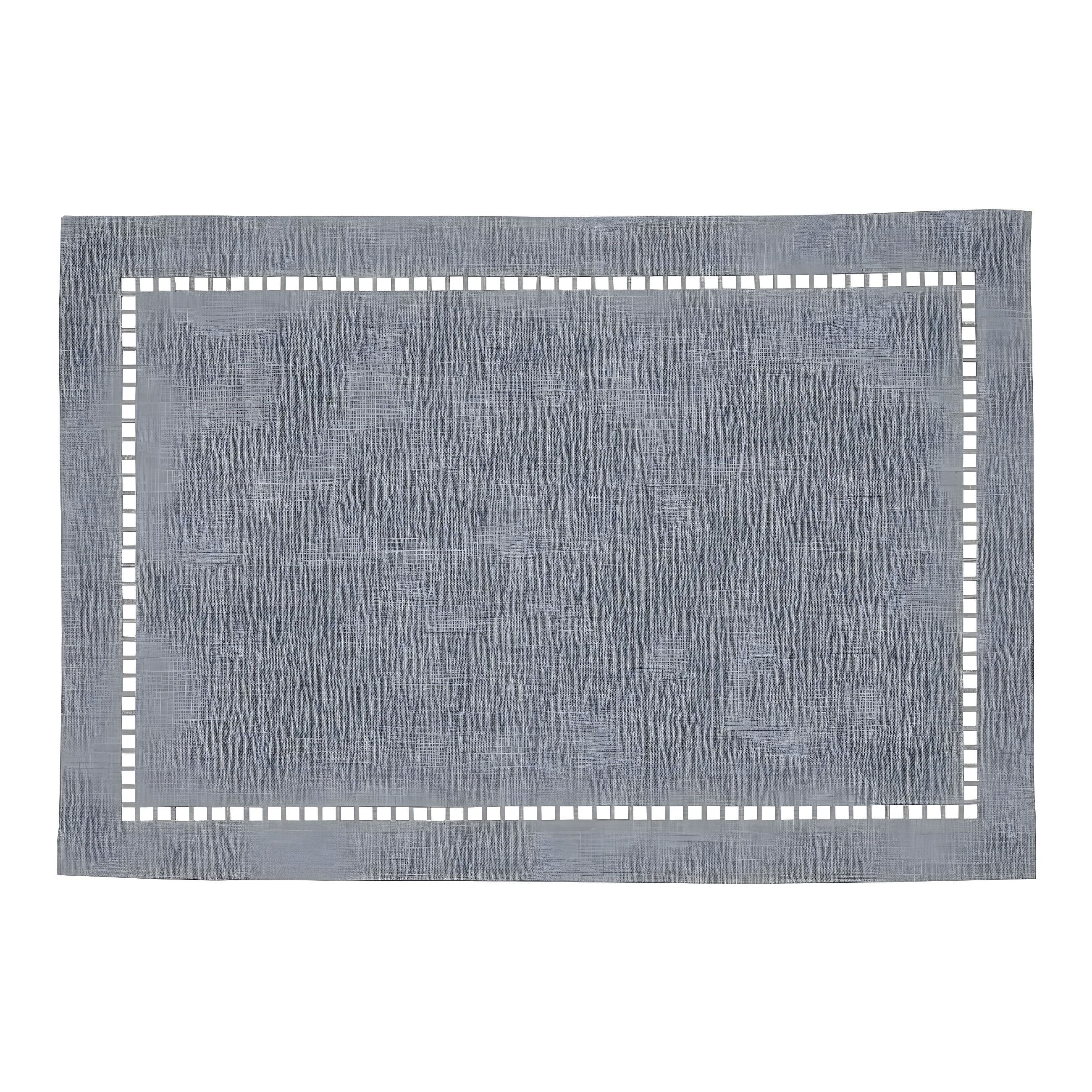 Saro Lifestyle Placemats With Laser-Cut Hemstitch Design, Gray, (Set of 4 pcs)