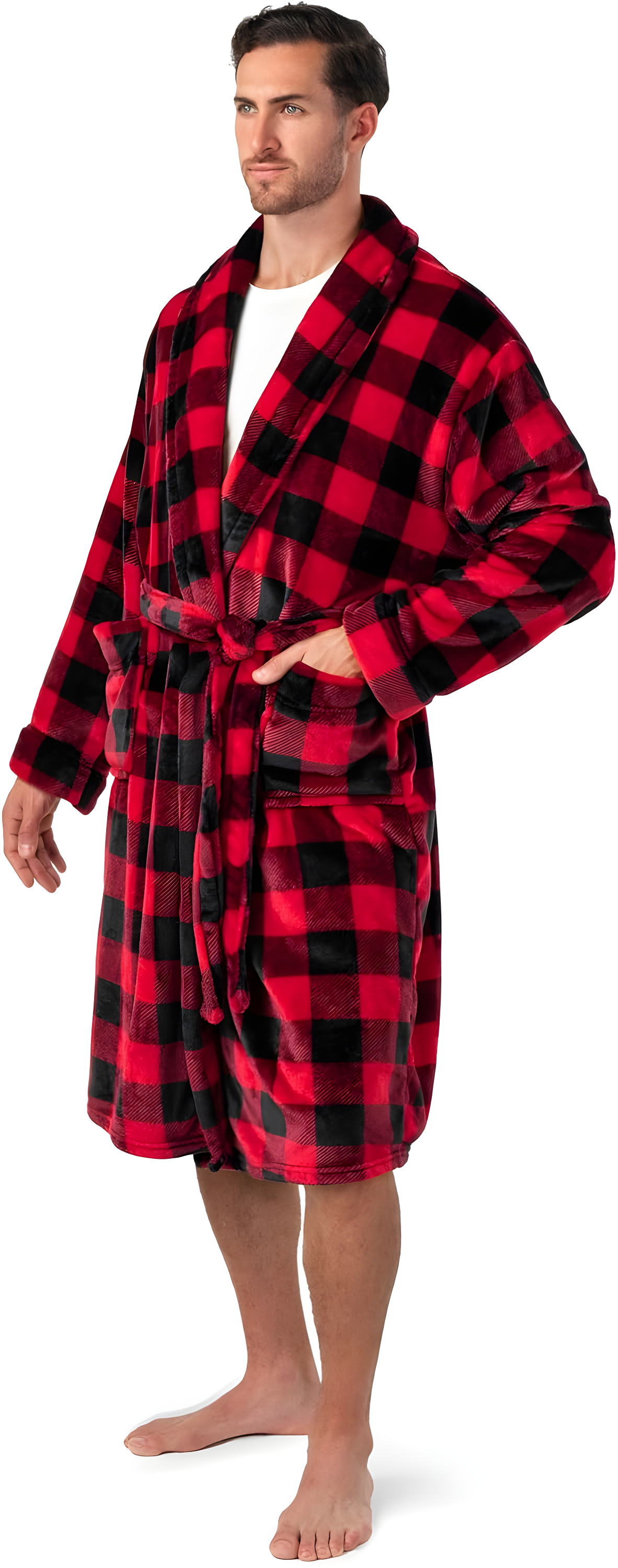 Rosalind Wheeler Speight Fleece Mid-Calf Bathrobe with Pockets