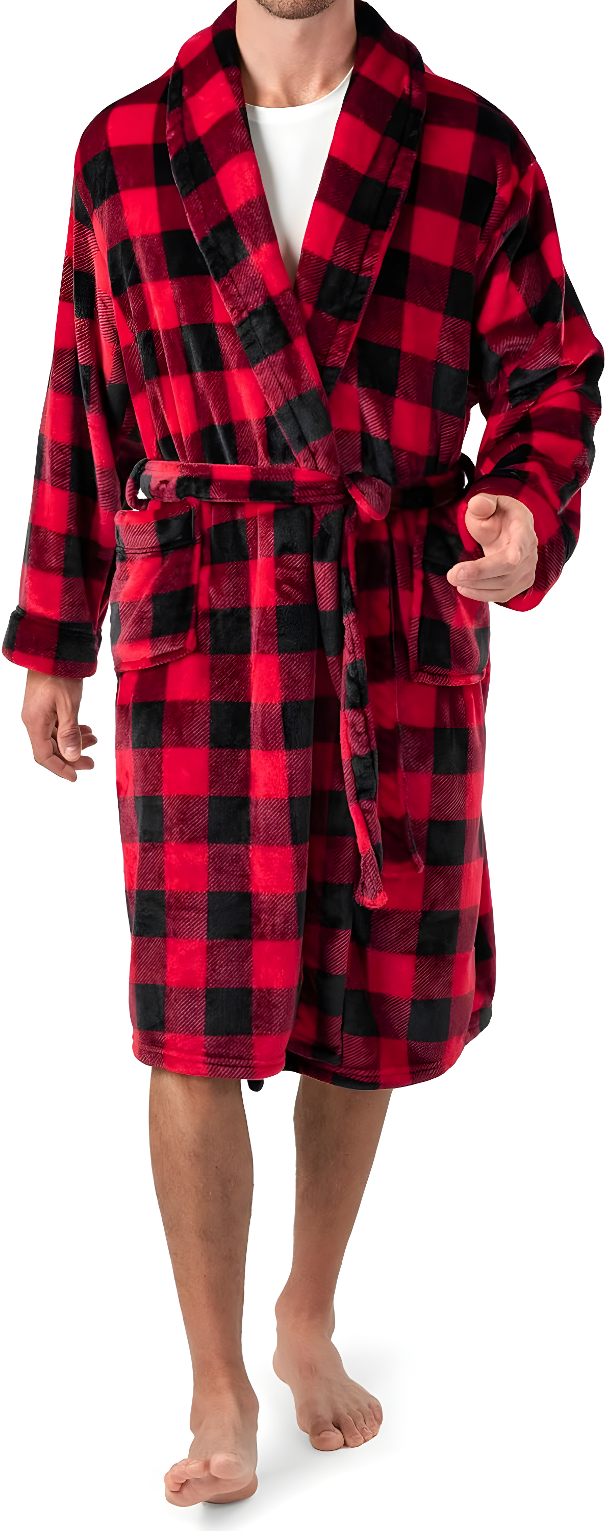 Rosalind Wheeler Speight Fleece Mid-Calf Bathrobe with Pockets