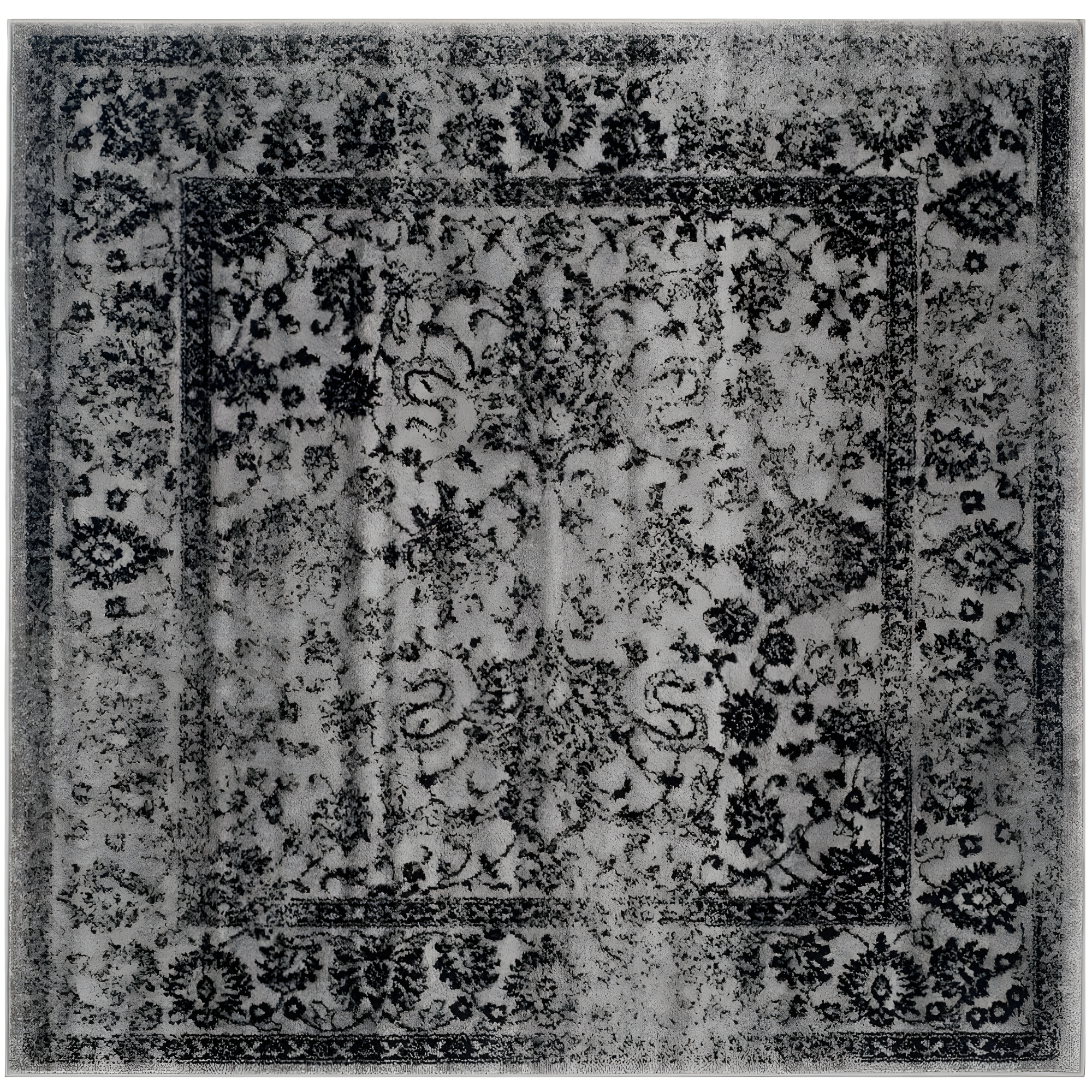 Adirondack ADR109 Machine Made Indoor Area Rug - Grey/Black - 8'x8' - Safavieh