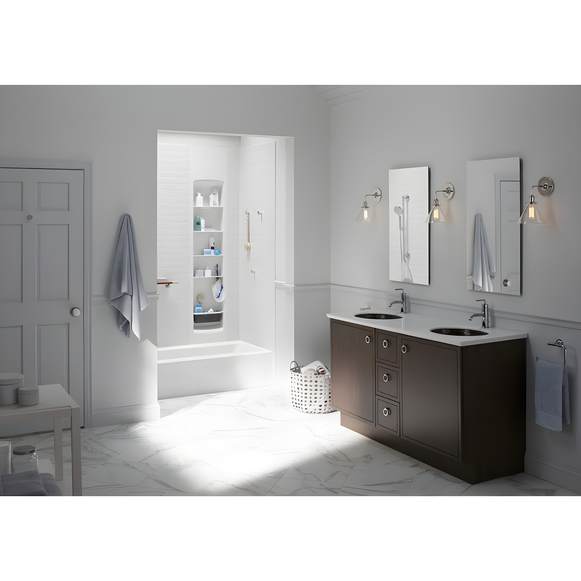 Verdera® Recessed or Surface Mount Frameless Medicine Cabinet with 3 Adjustable Shelves