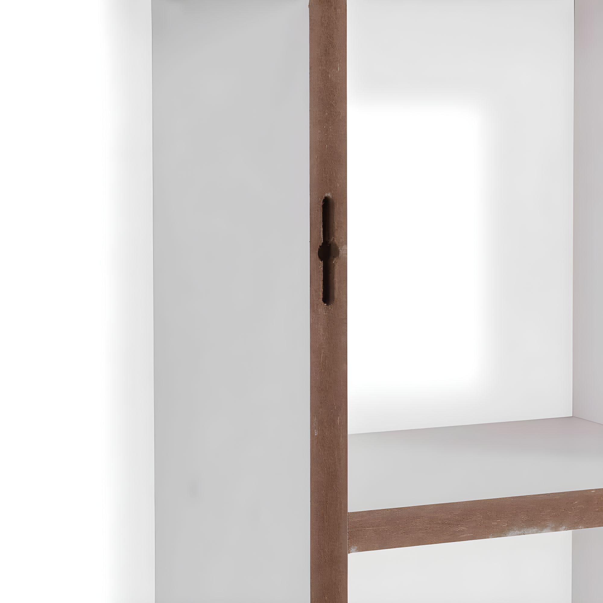 Danya B. 40" x 24" Cantilever Wall Shelf White: Modern Laminated MDF, 4-Tier Storage, Includes Mounting Hardware