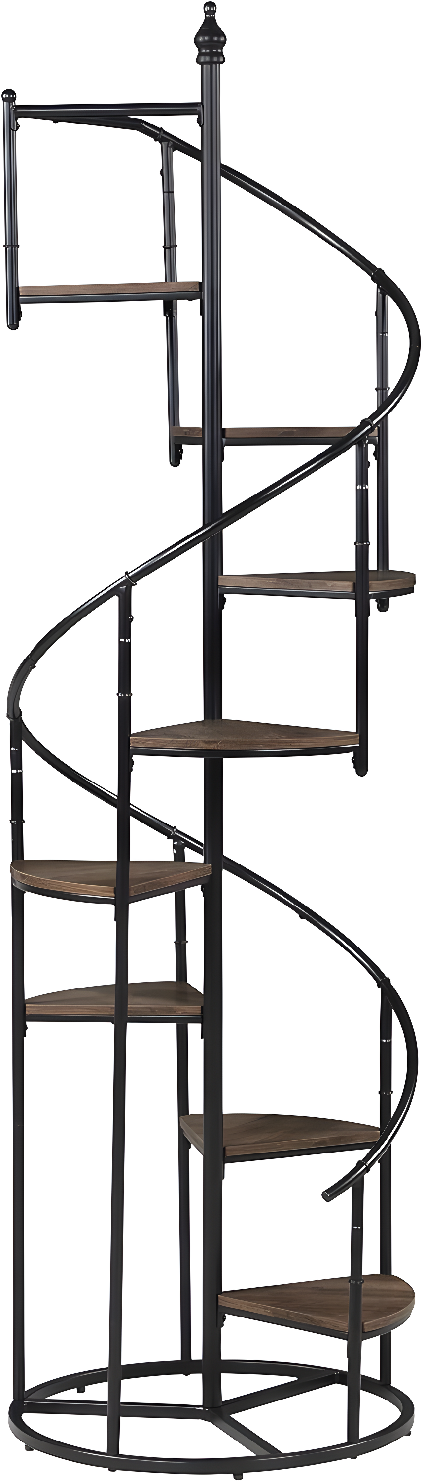 8-shelf Staircase Bookcase Rustic Brown and Black