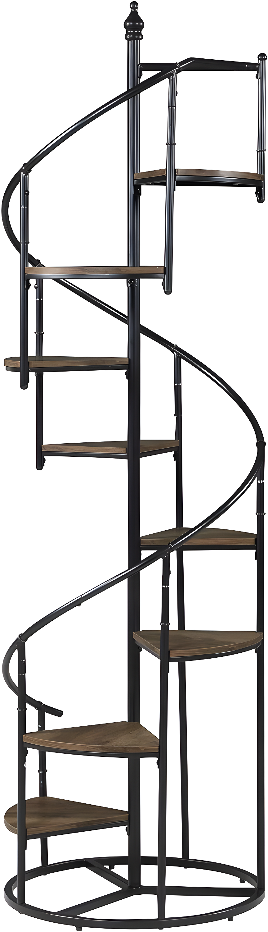 8-shelf Staircase Bookcase Rustic Brown and Black