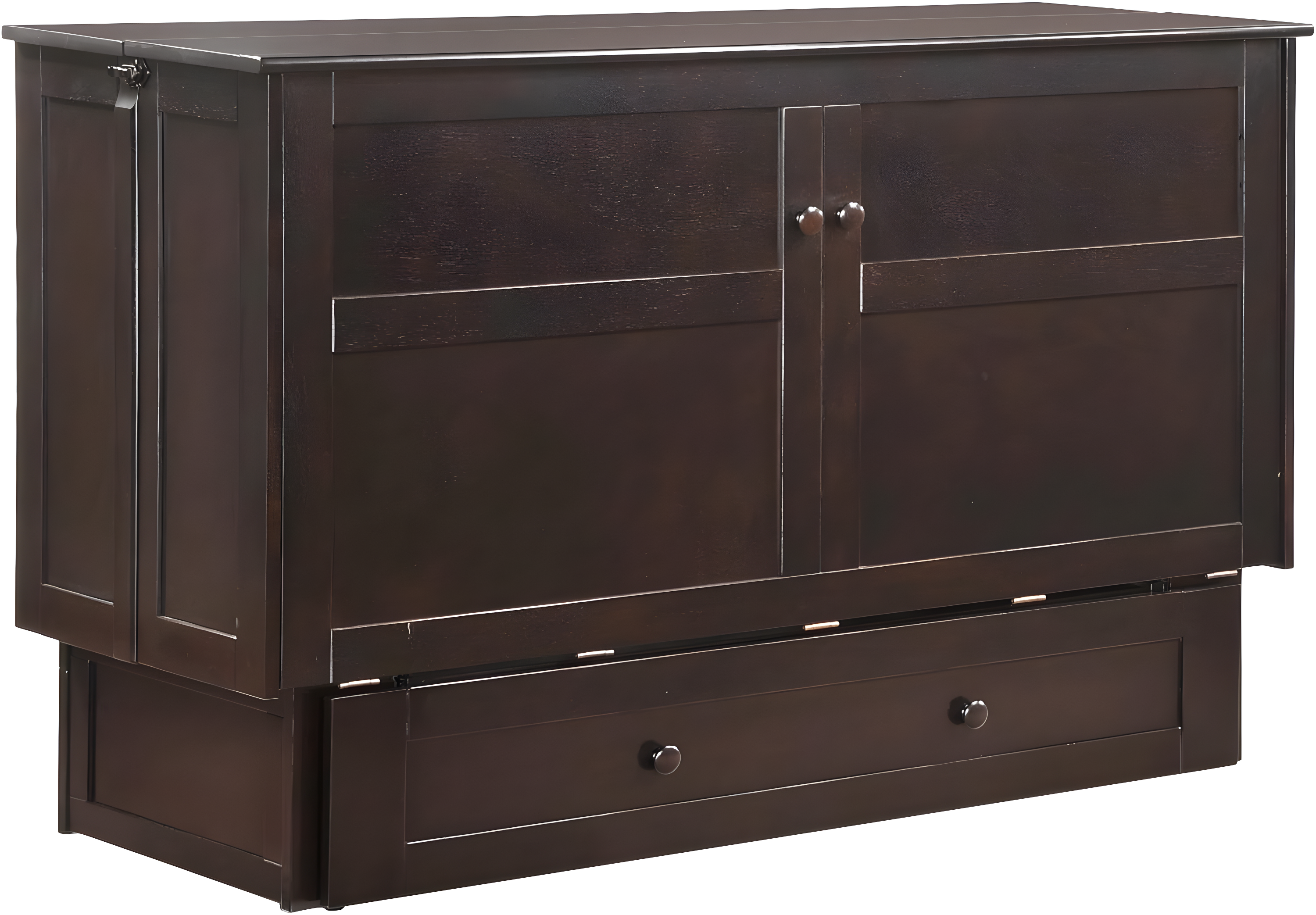 Queen Size Murphy Bed Cabinet with Storage & Charging Ports