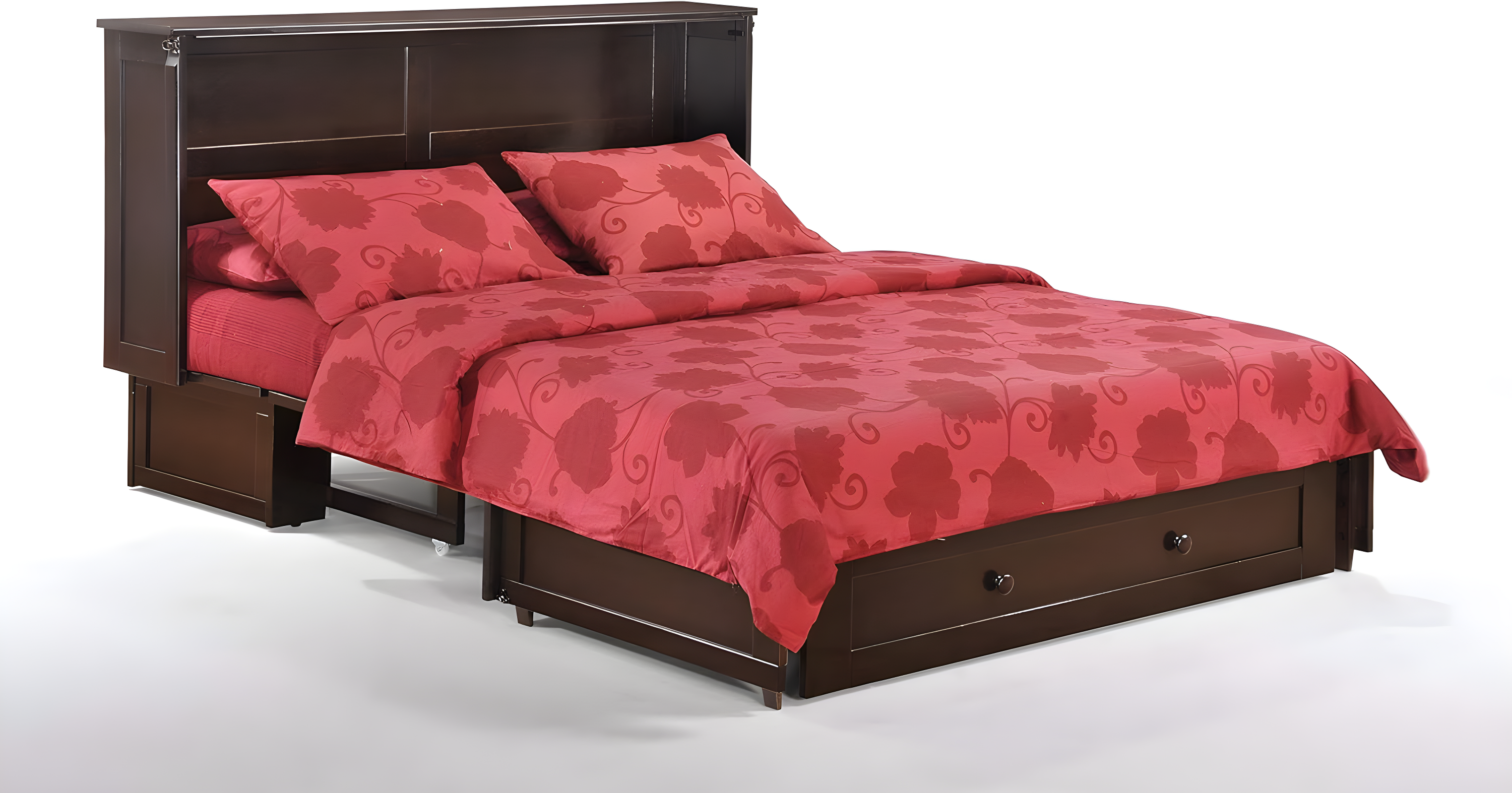 Queen Size Murphy Bed Cabinet with Storage & Charging Ports