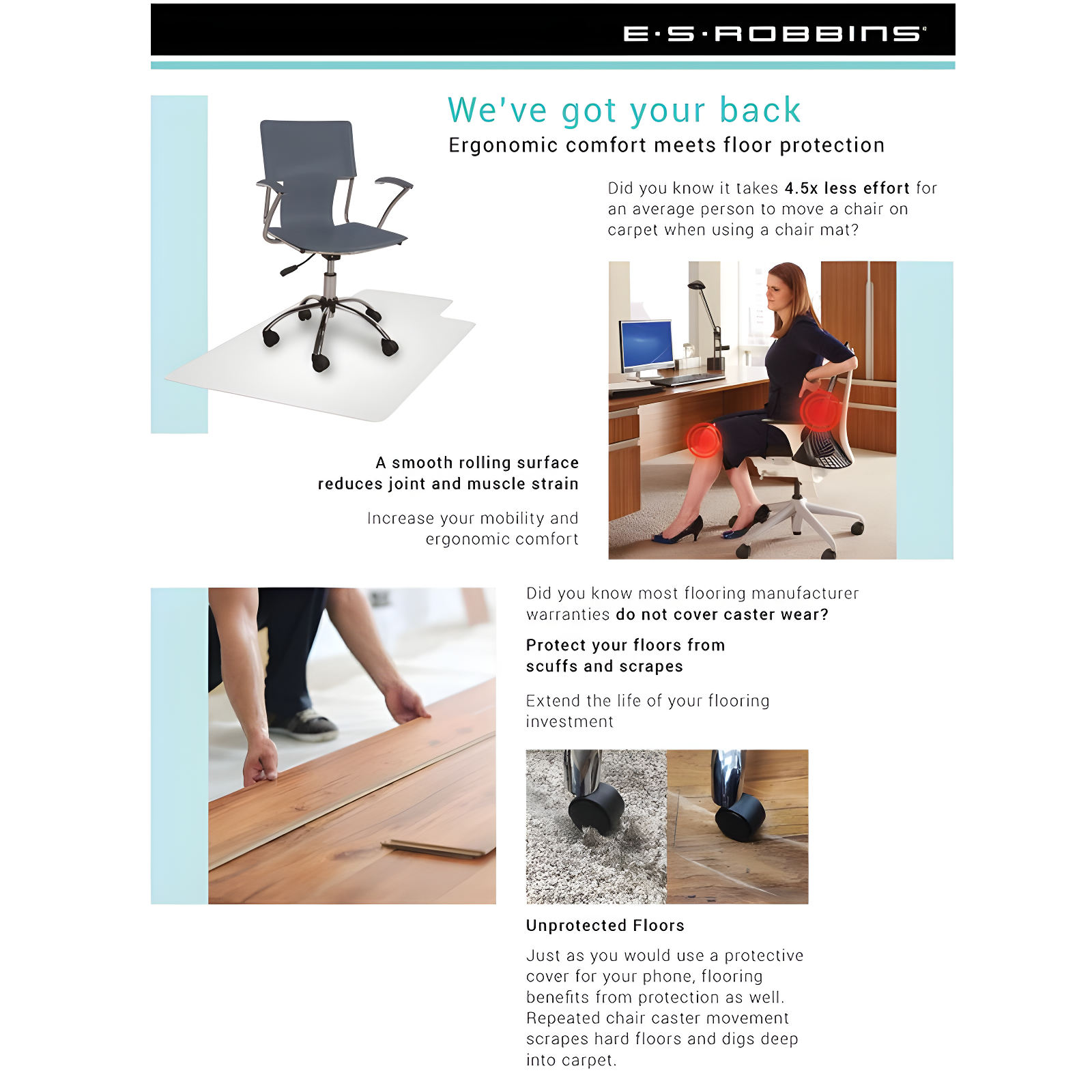 EverLife High Pile Carpet Ramped Chair Mat