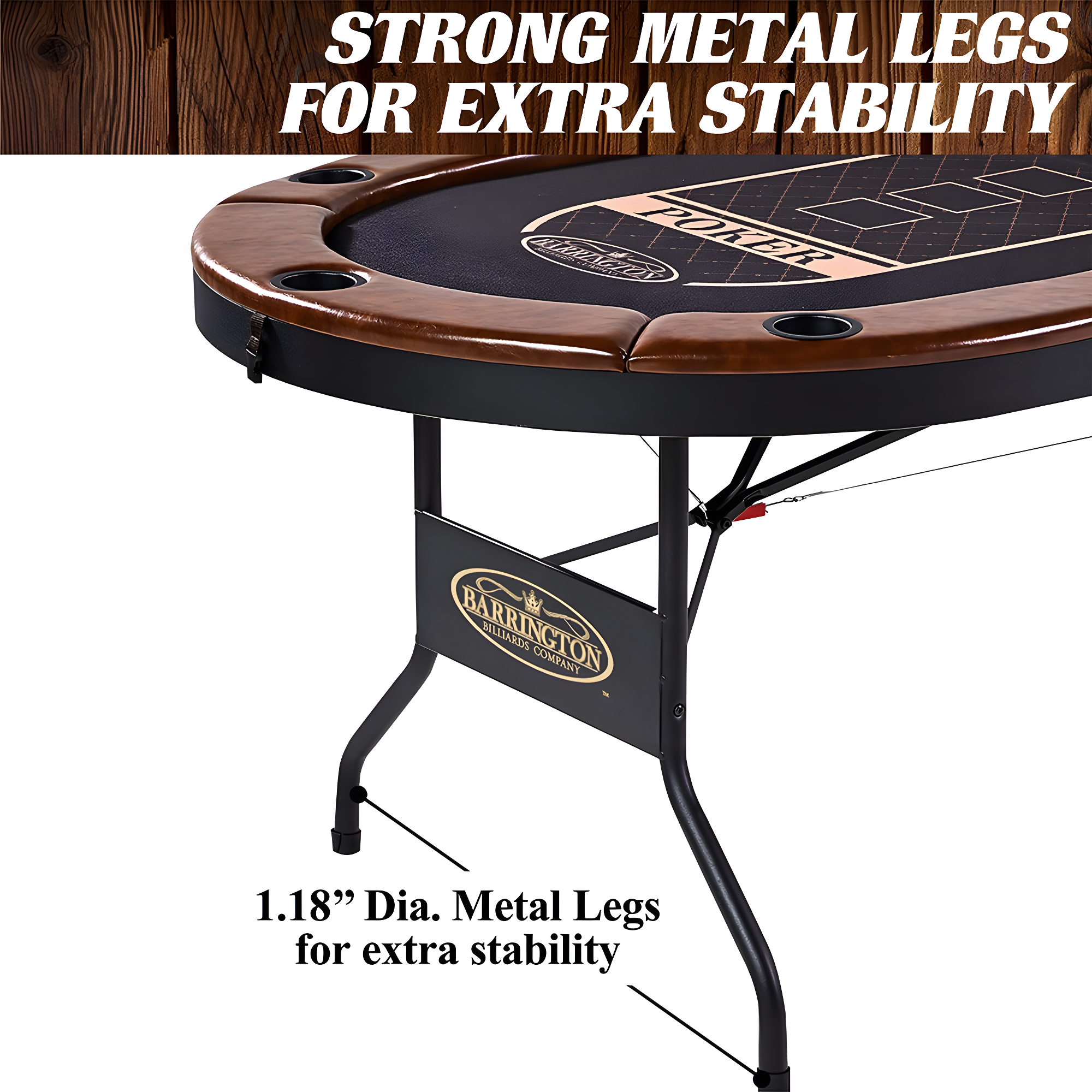 Charleston Premium Texas Hold'em 84" 10 - Player Poker Table