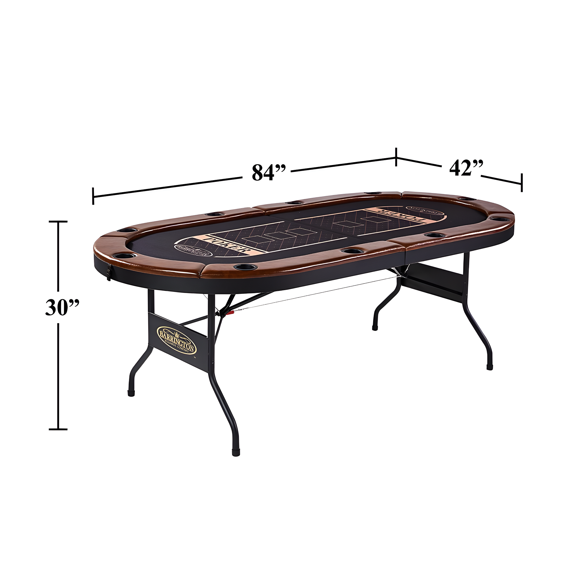 Charleston Premium Texas Hold'em 84" 10 - Player Poker Table
