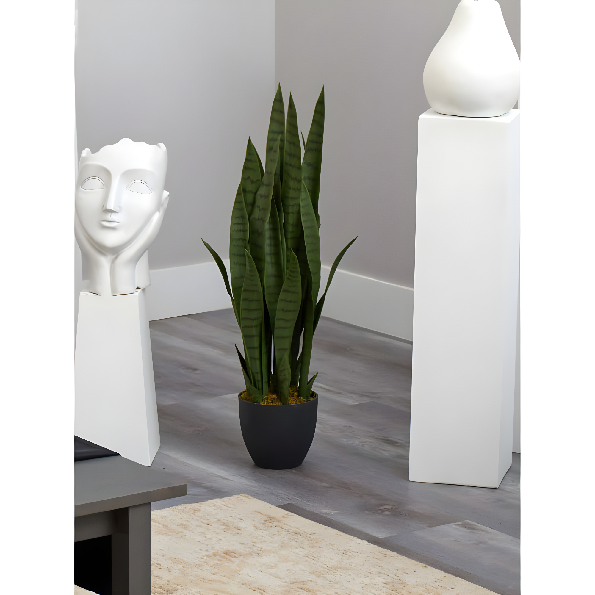 Nearly Natural 35" Sansevieria Artificial Plant in Plastic Planter, Green