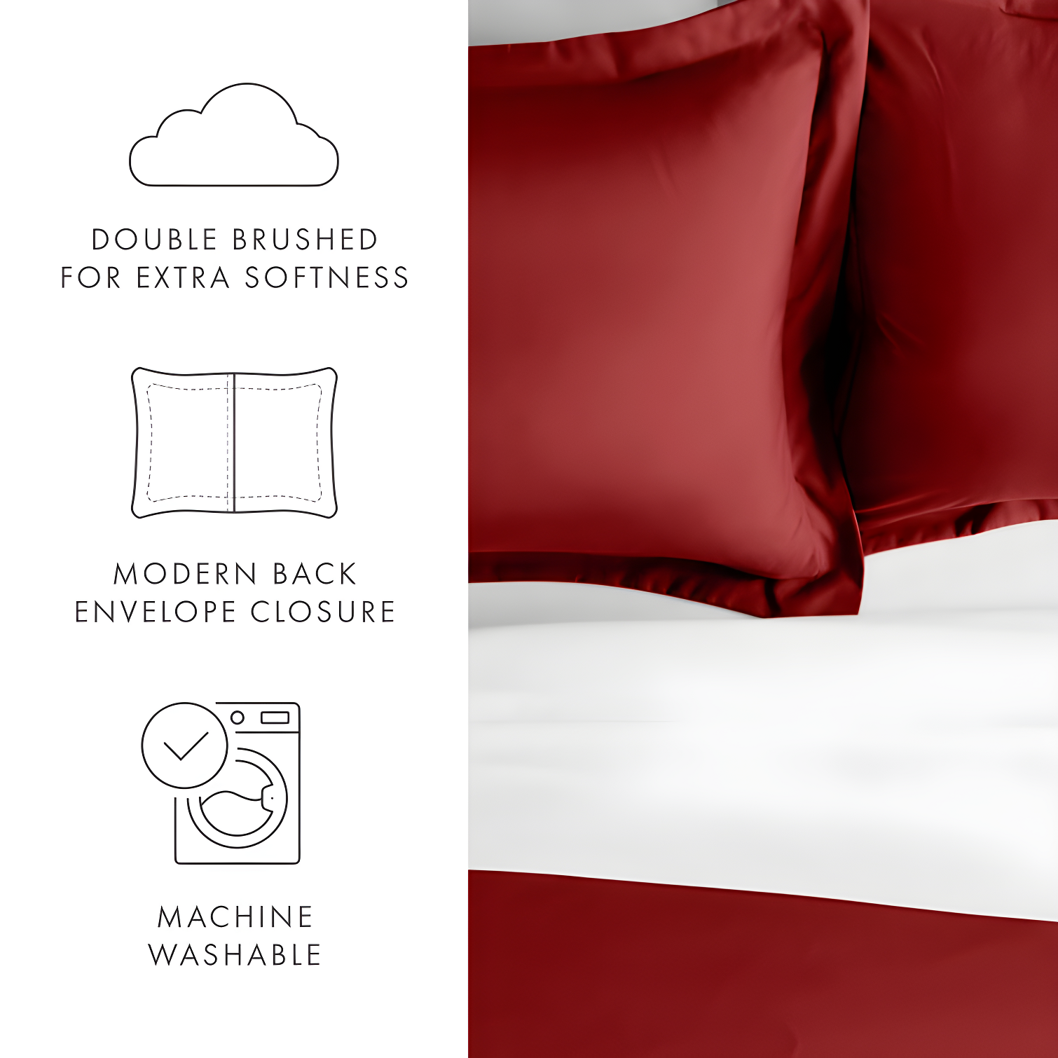 Pillow Shams 2-Pack Microfiber Ultra Soft Bedding (Set of 2)