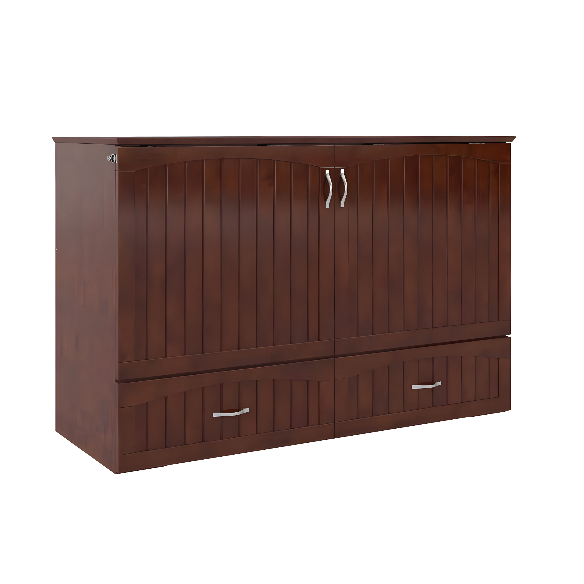 Queen Southampton Murphy Bed Chest with USB Turbo Charger Walnut - AFI: Space-Saving, Hardwood Frame, No Box Spring Needed