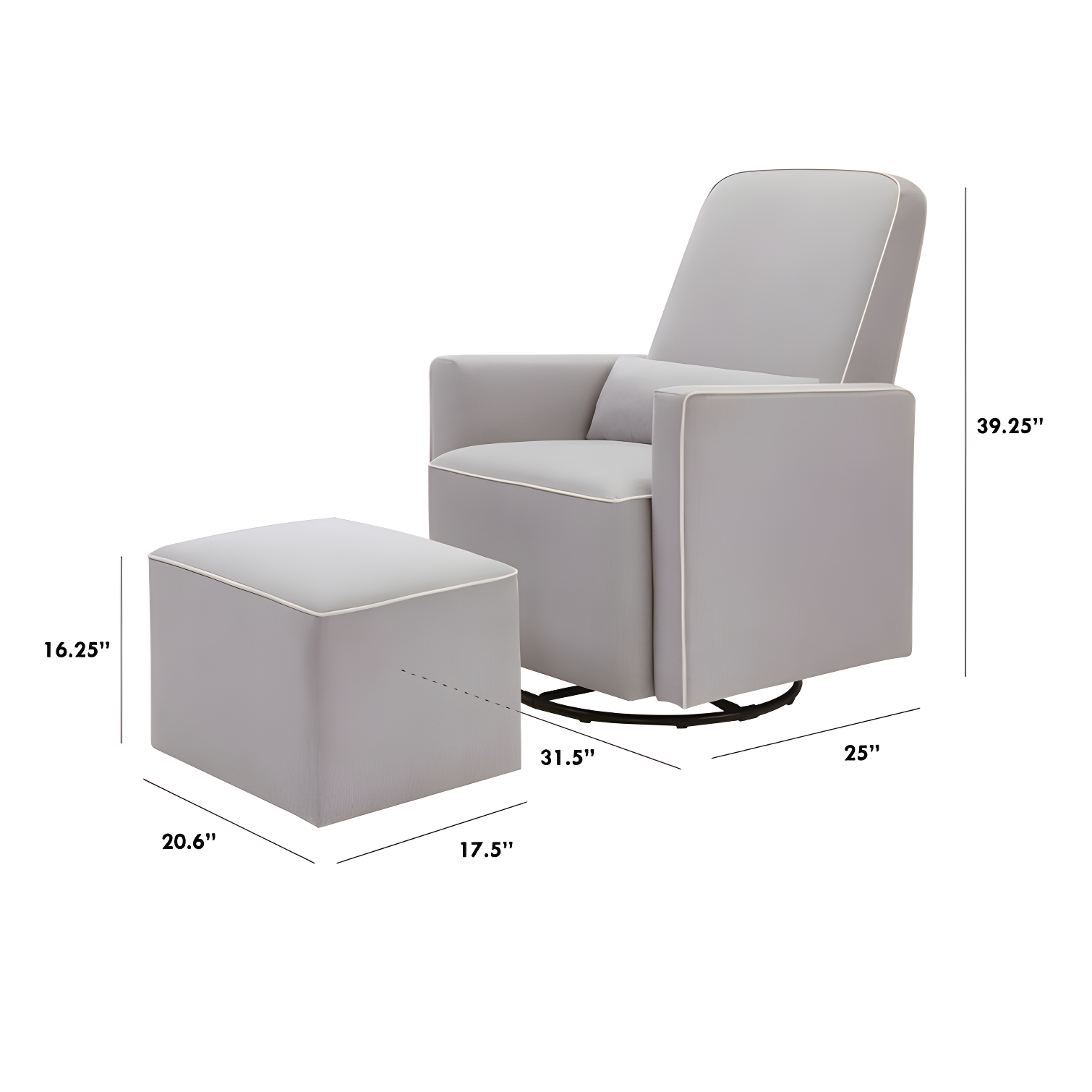 daVinci Olive Swivel Glider with Ottoman