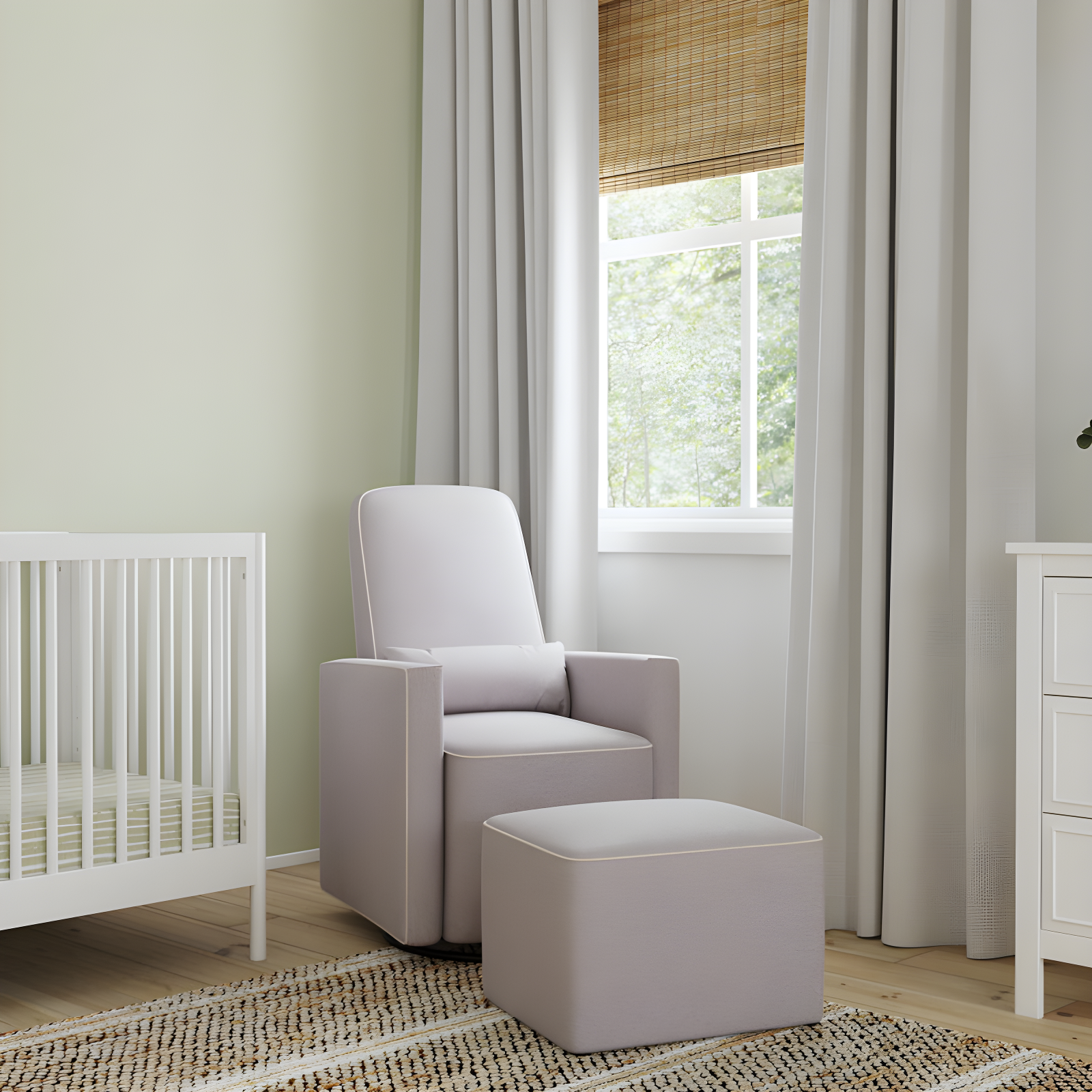 daVinci Olive Swivel Glider with Ottoman
