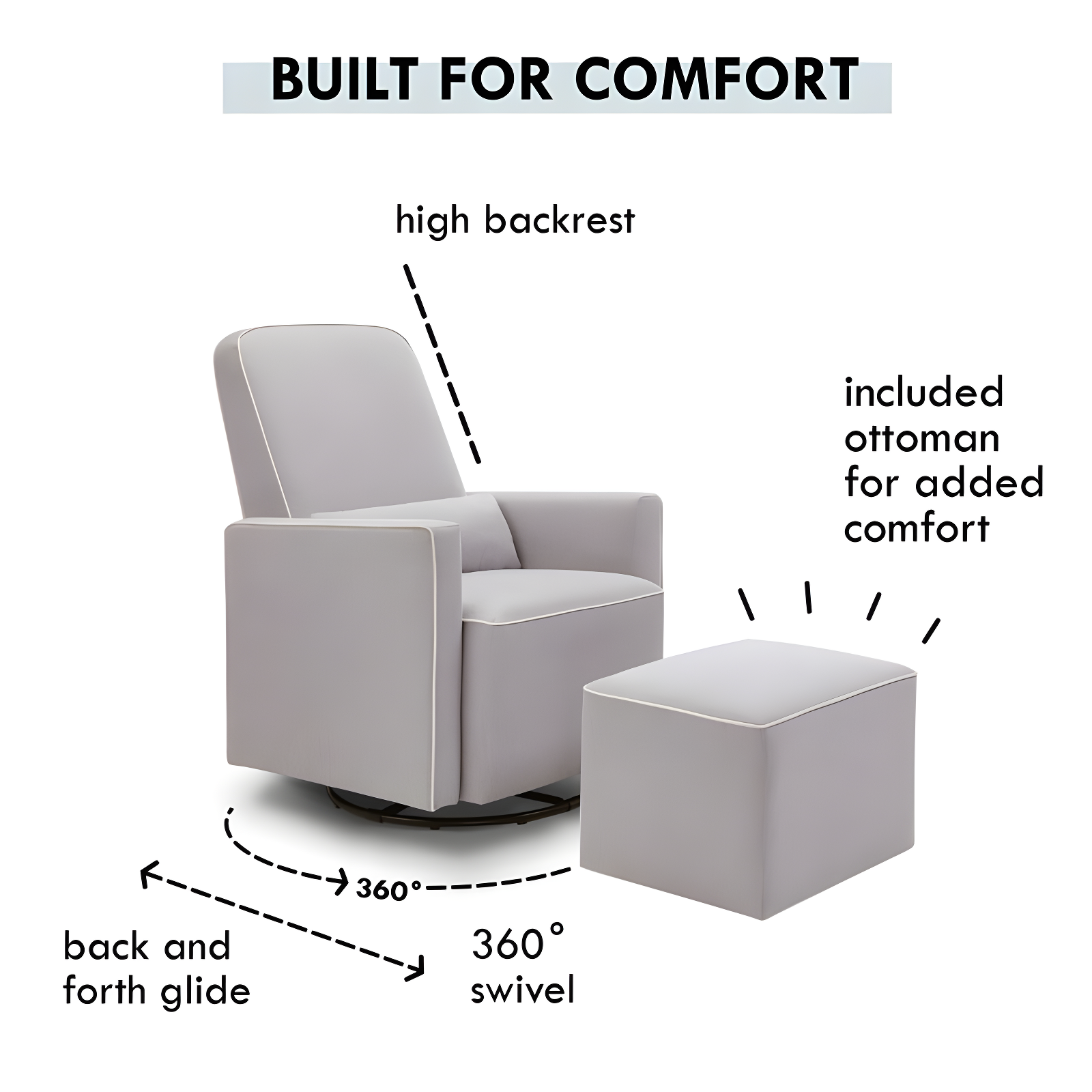 daVinci Olive Swivel Glider with Ottoman