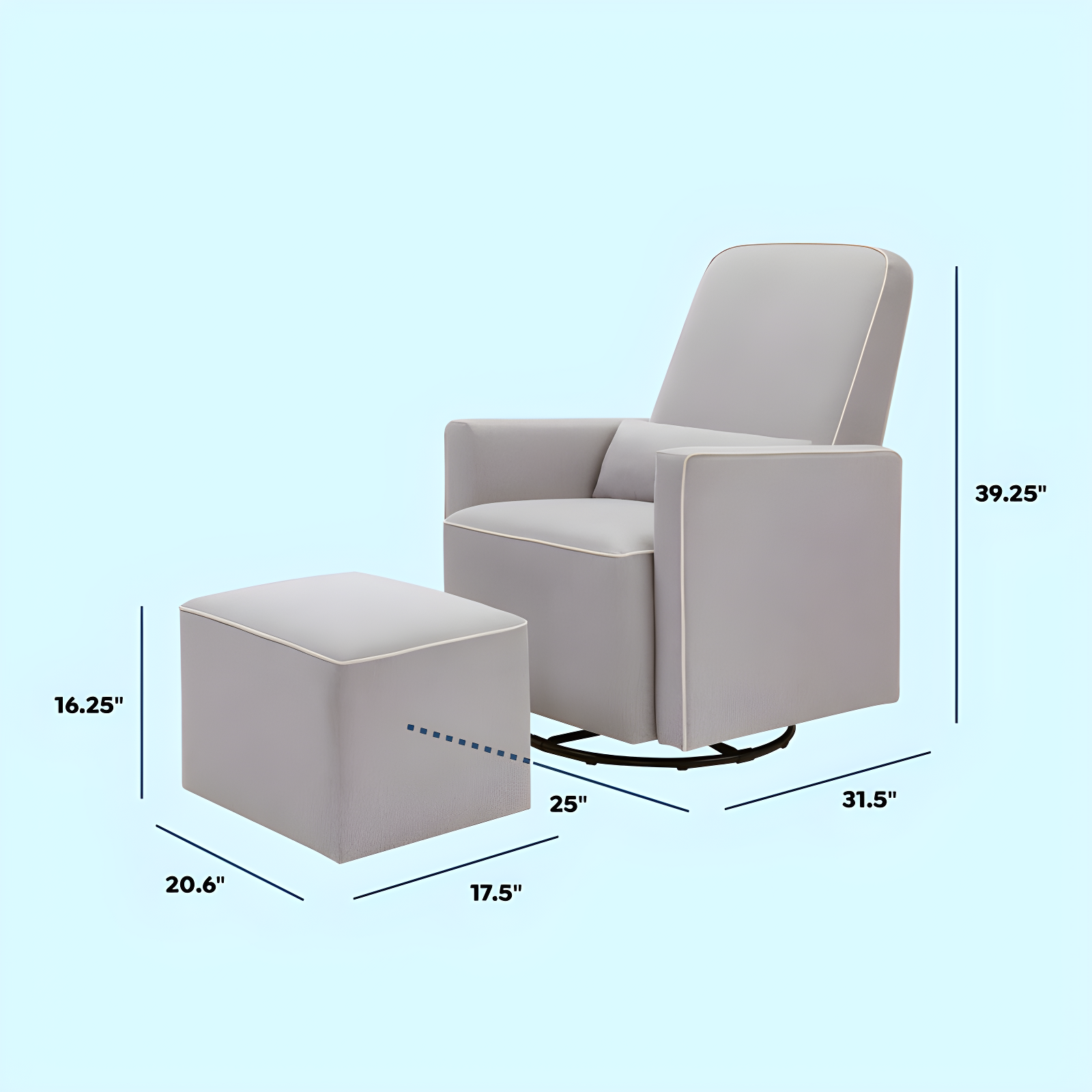 daVinci Olive Swivel Glider with Ottoman