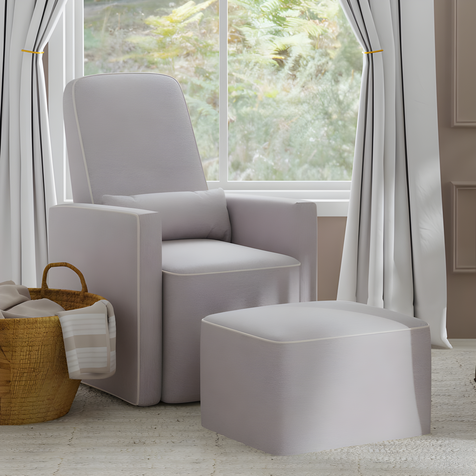 daVinci Olive Swivel Glider with Ottoman