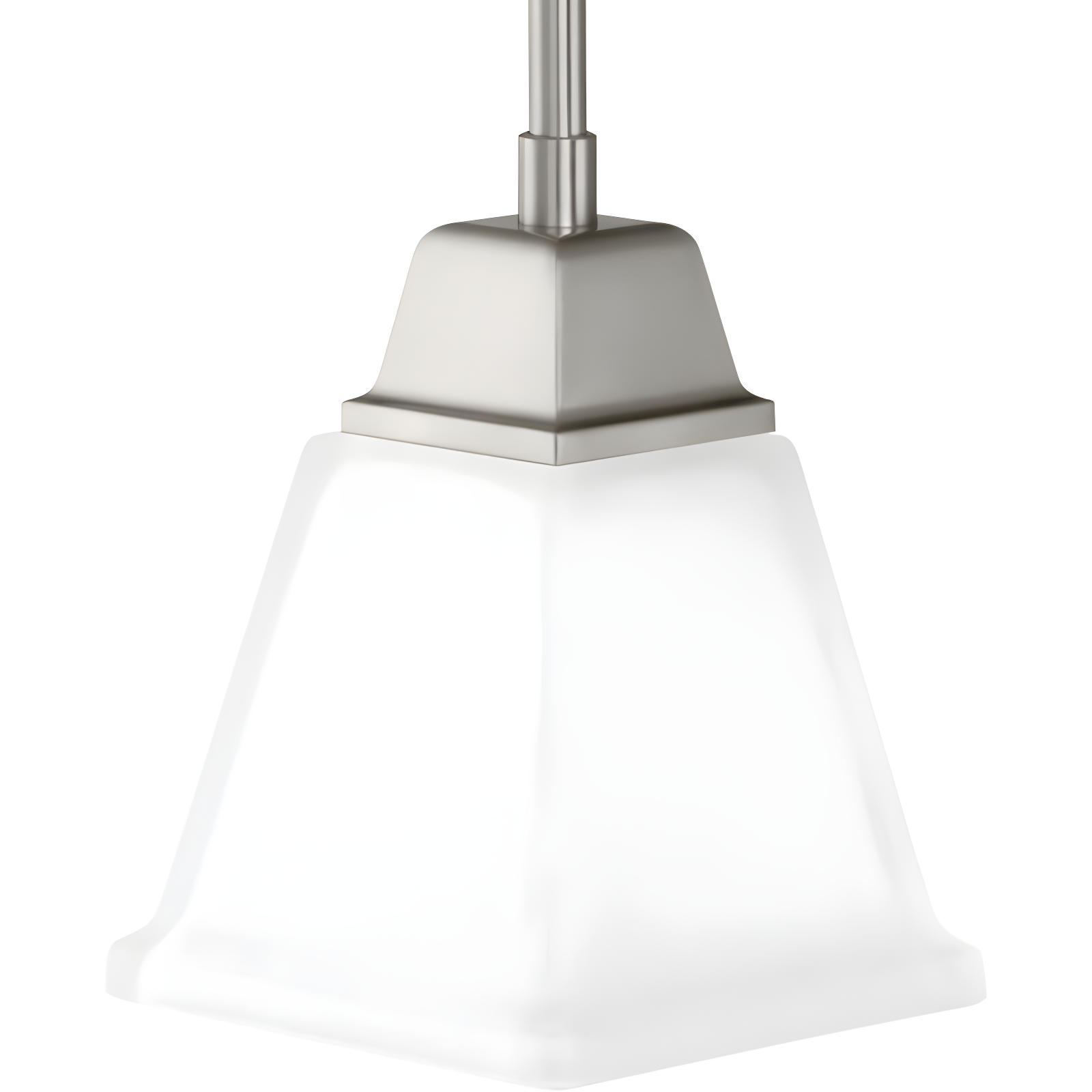 Progress Lighting, Clifton Heights, 1-Light Mini-Pendant, Brushed Nickel, Etched Square Glass Shade
