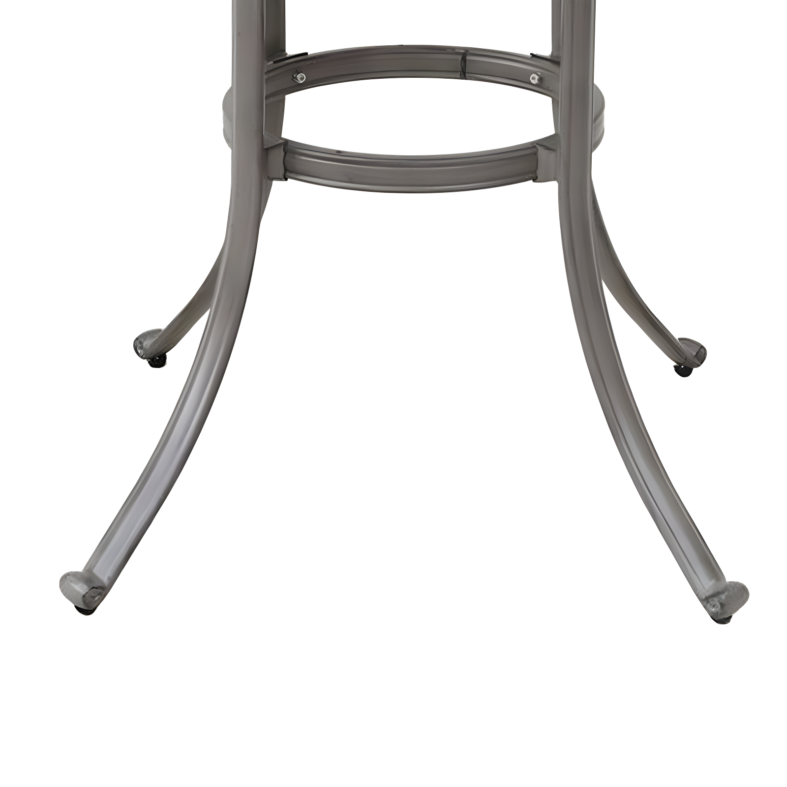 Mace Outdoor Patio Bar Table, 42 Inch Round Lattice Top, Aluminum, Gray