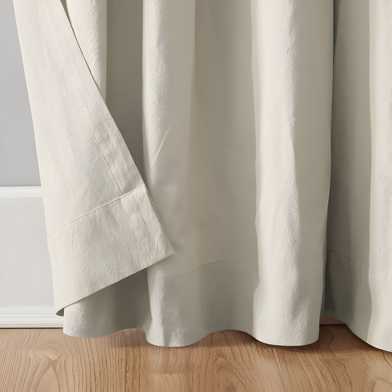 52"x95" Archaeo Light Filtering Washed Cotton Twist Tab Curtain Panel Oat: Modern Window Treatment, Beige