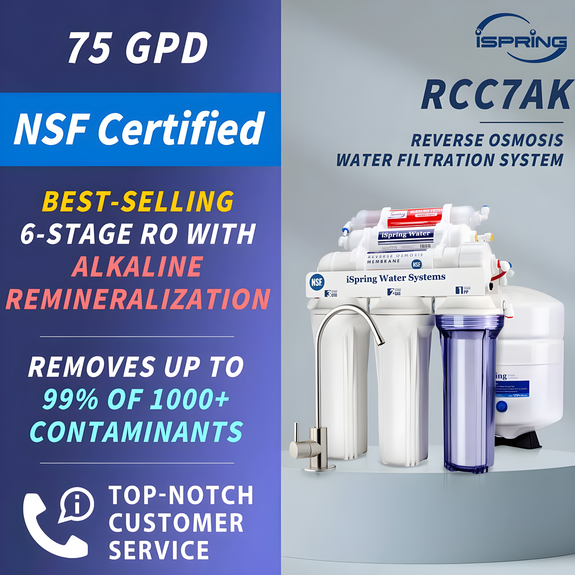 iSpring NSF Certified Drinking Water pH Alkaline Remineralization Filtration System