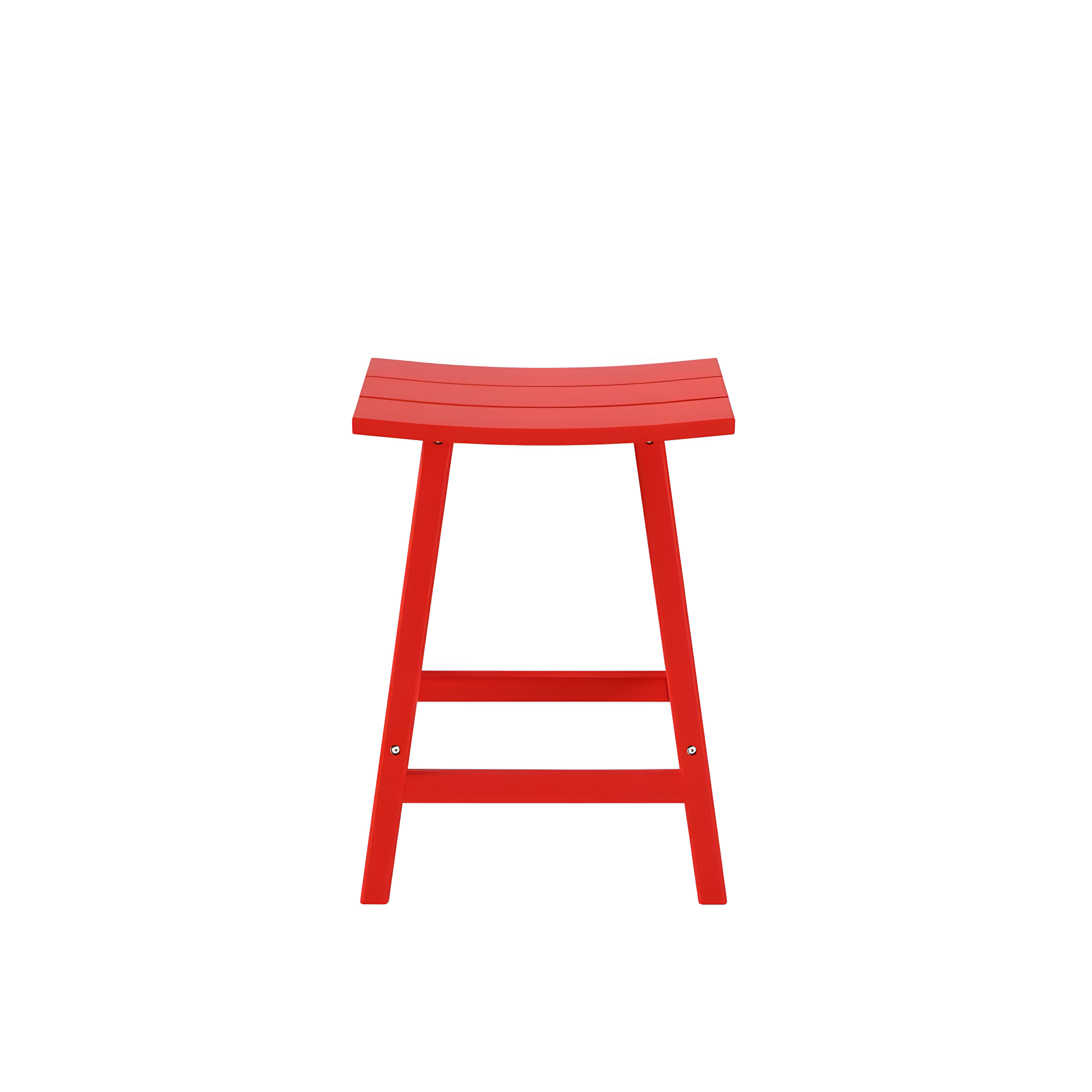 Polytrends Laguna Hdpe All Weather Outdoor Patio 24" Saddle Seat Counter Stool (Set Of 2) Red