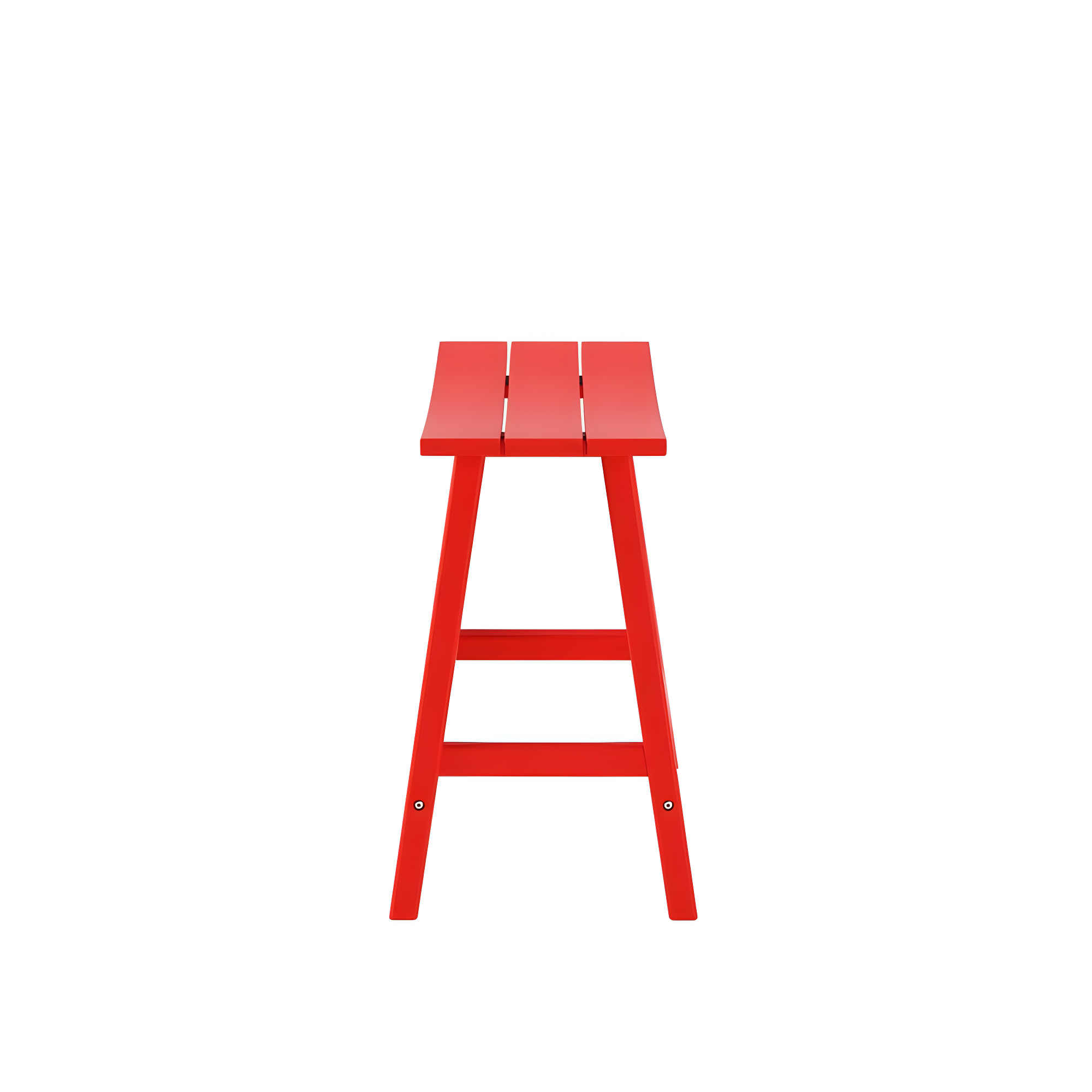 Polytrends Laguna Hdpe All Weather Outdoor Patio 24" Saddle Seat Counter Stool (Set Of 2) Red