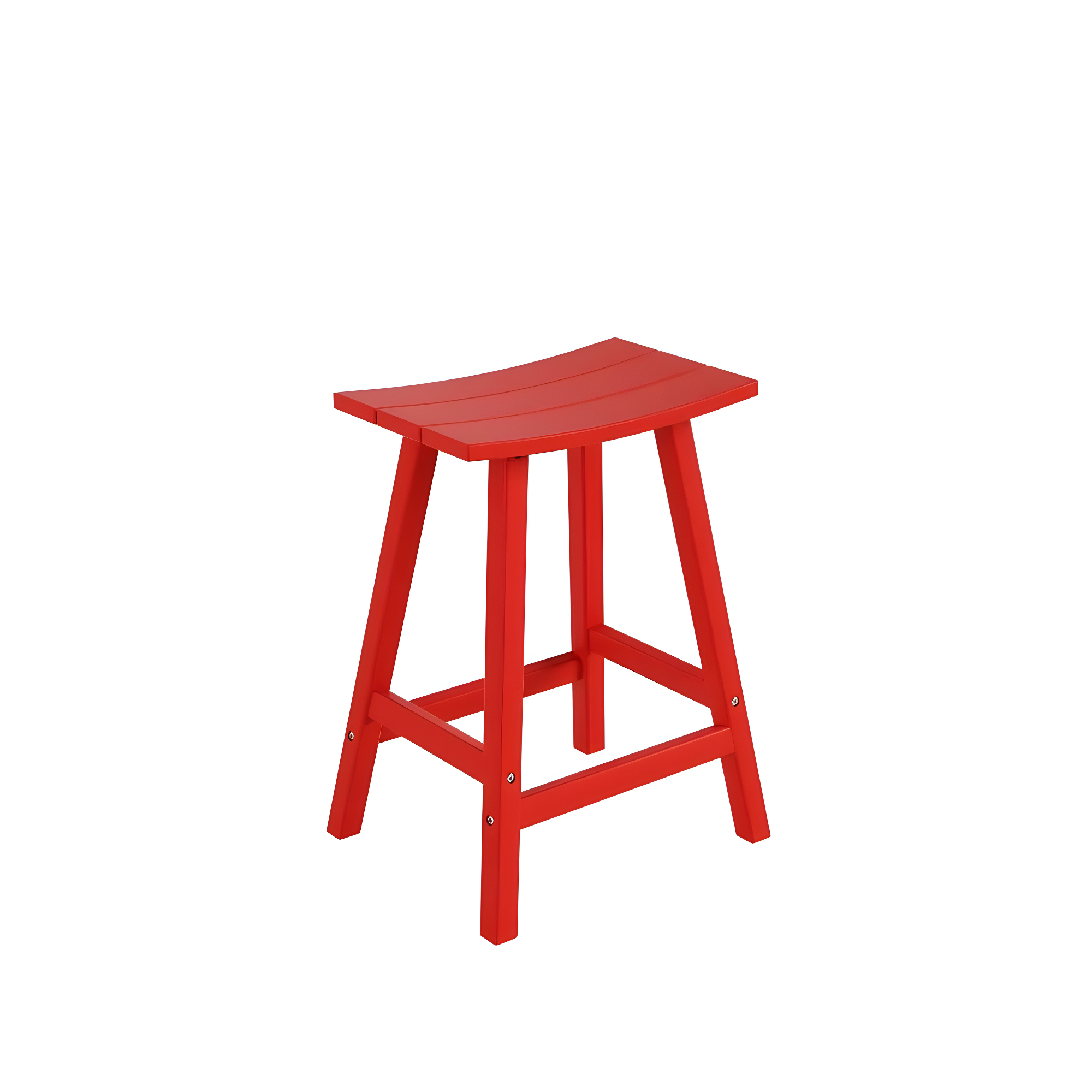 Polytrends Laguna Hdpe All Weather Outdoor Patio 24" Saddle Seat Counter Stool (Set Of 2) Red