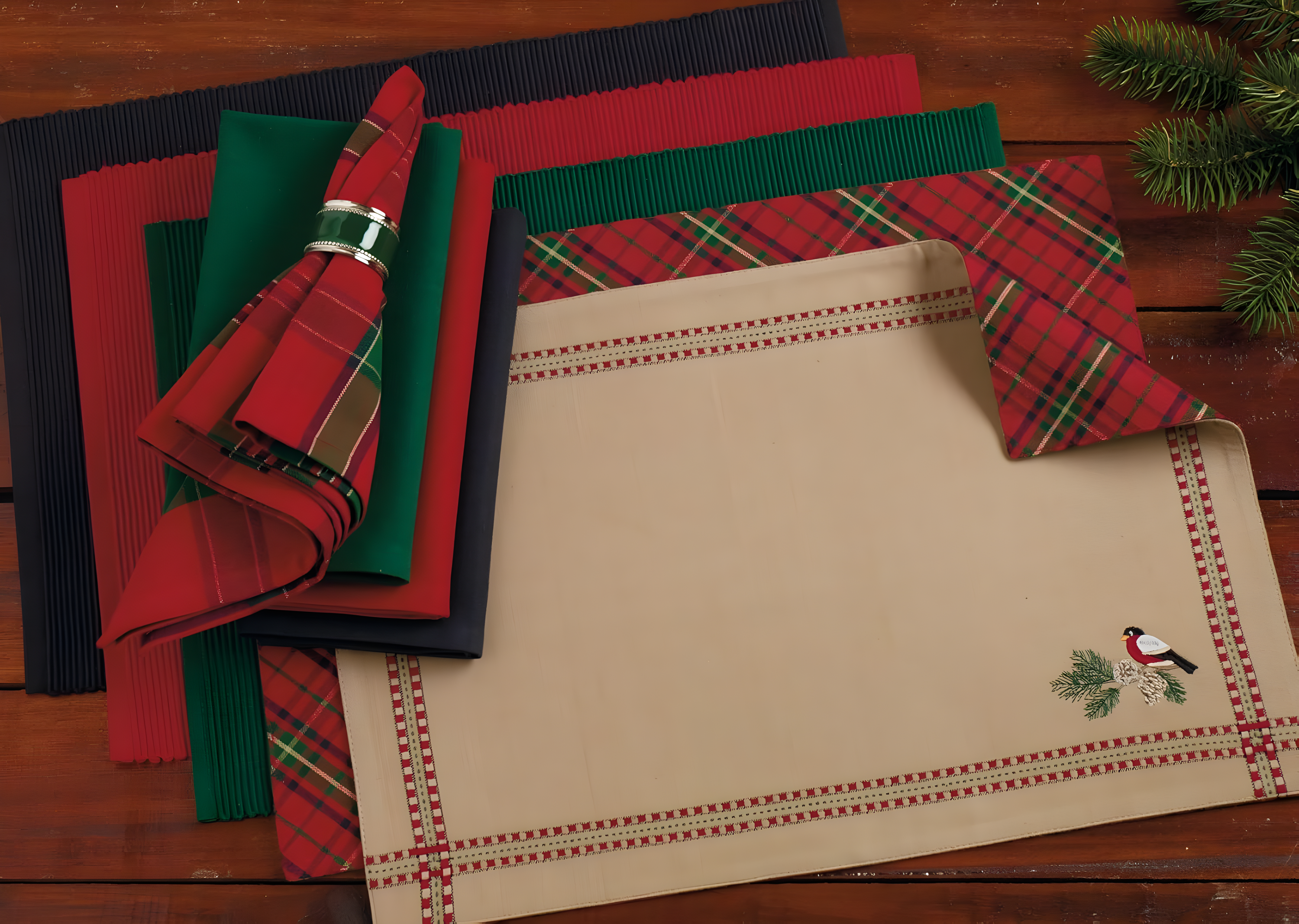 PLACEMAT DARK GREEN Set of 6