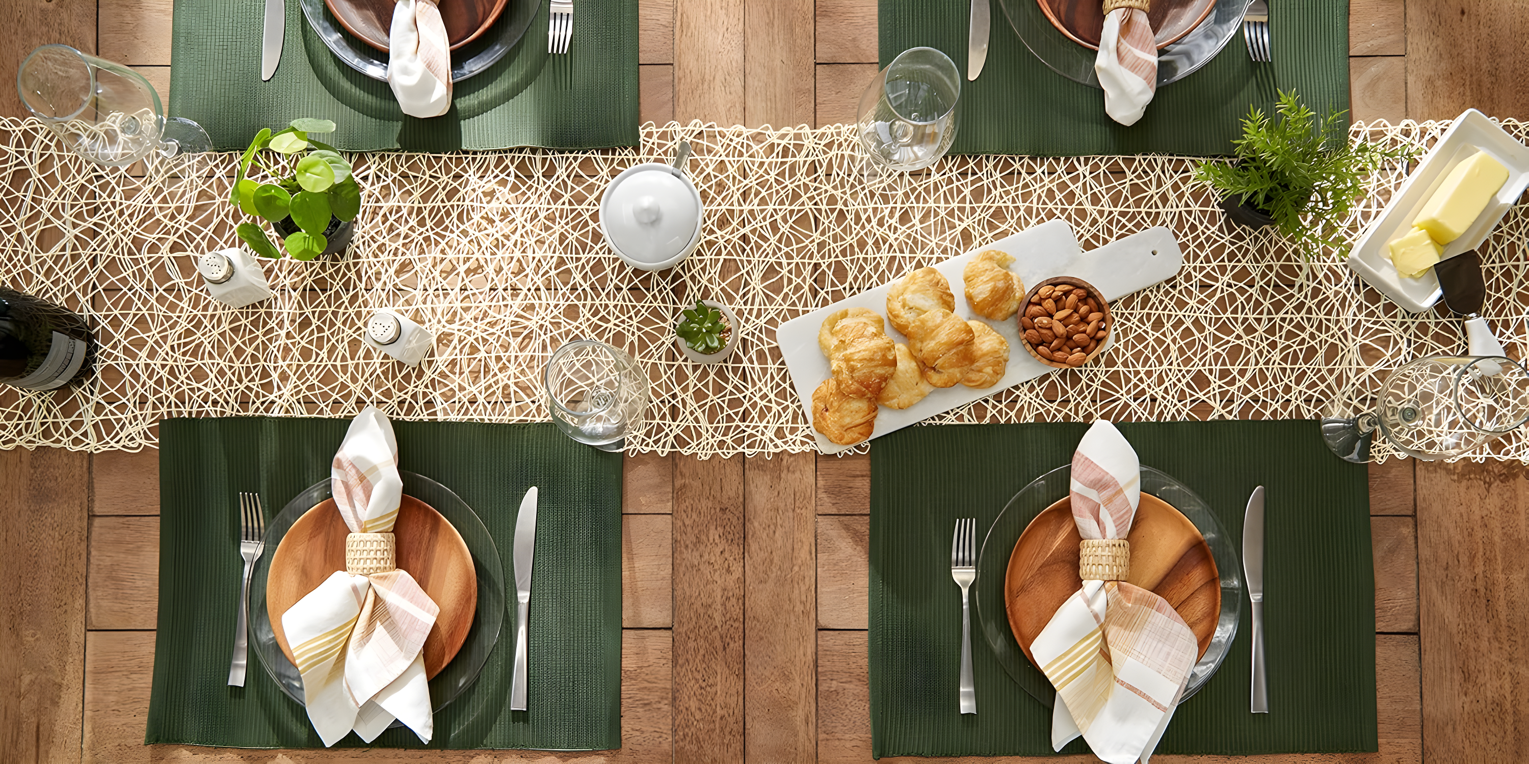 PLACEMAT DARK GREEN Set of 6