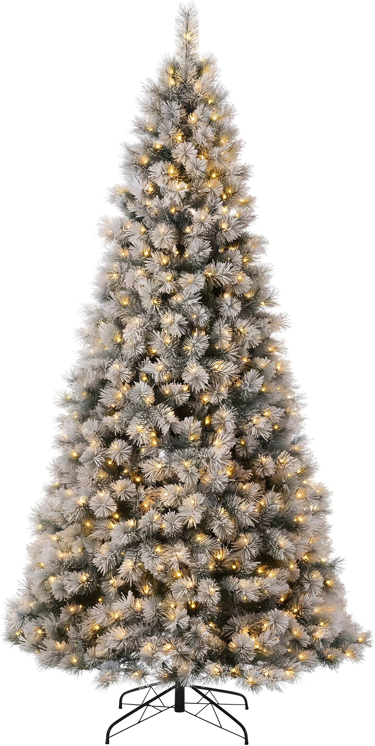 Glitz Design Glitzhome 9ft Pre-Lit Snow Flocked Artificial Pine Christmas Tree With 900 Warm White
