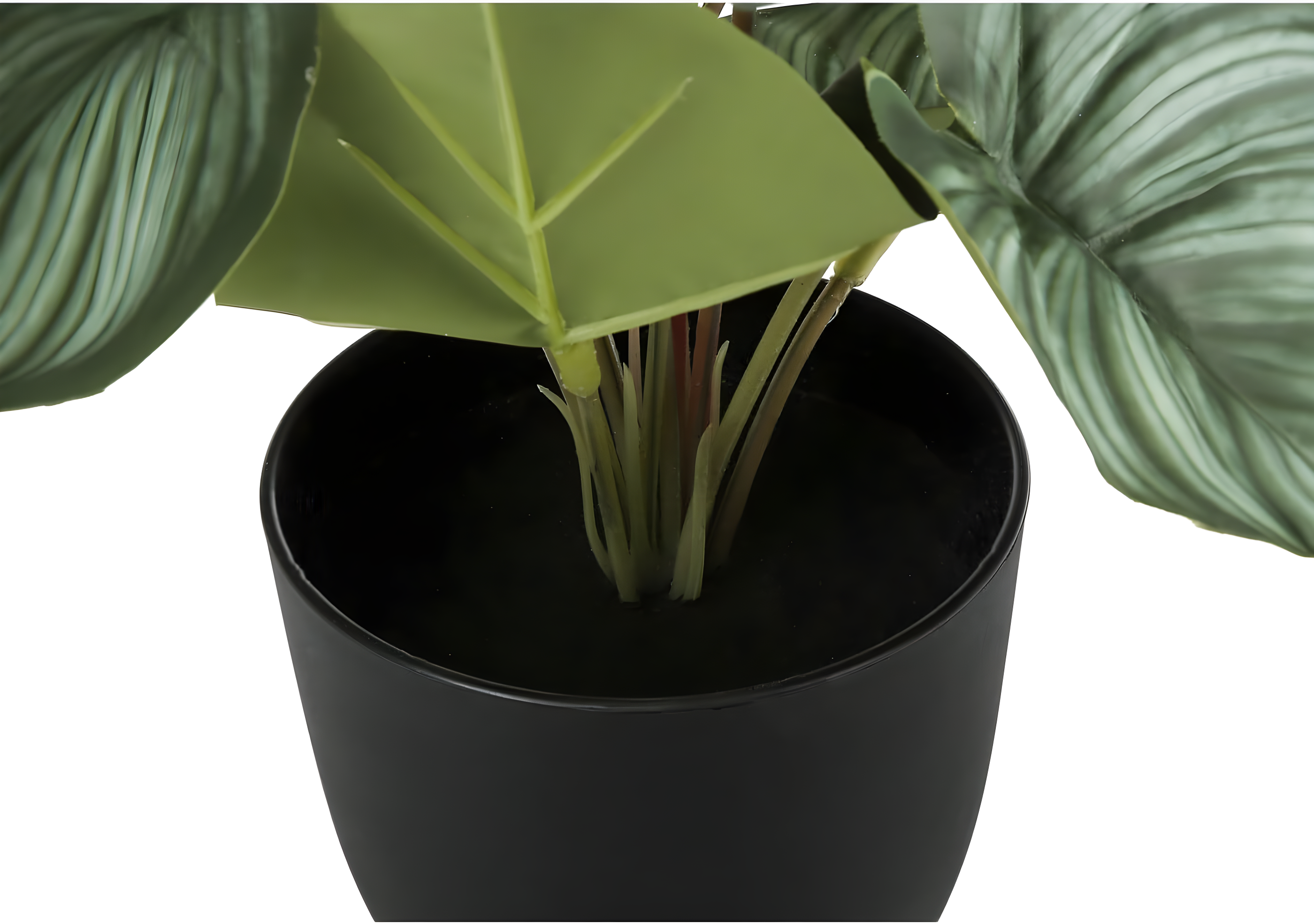 Monarch Specialties Artificial Plant 13 inch Tall Epipremnum Indoor Faux Fake Table Greenery Potted Set Of 2 Decorative Green Leaves Black Pots