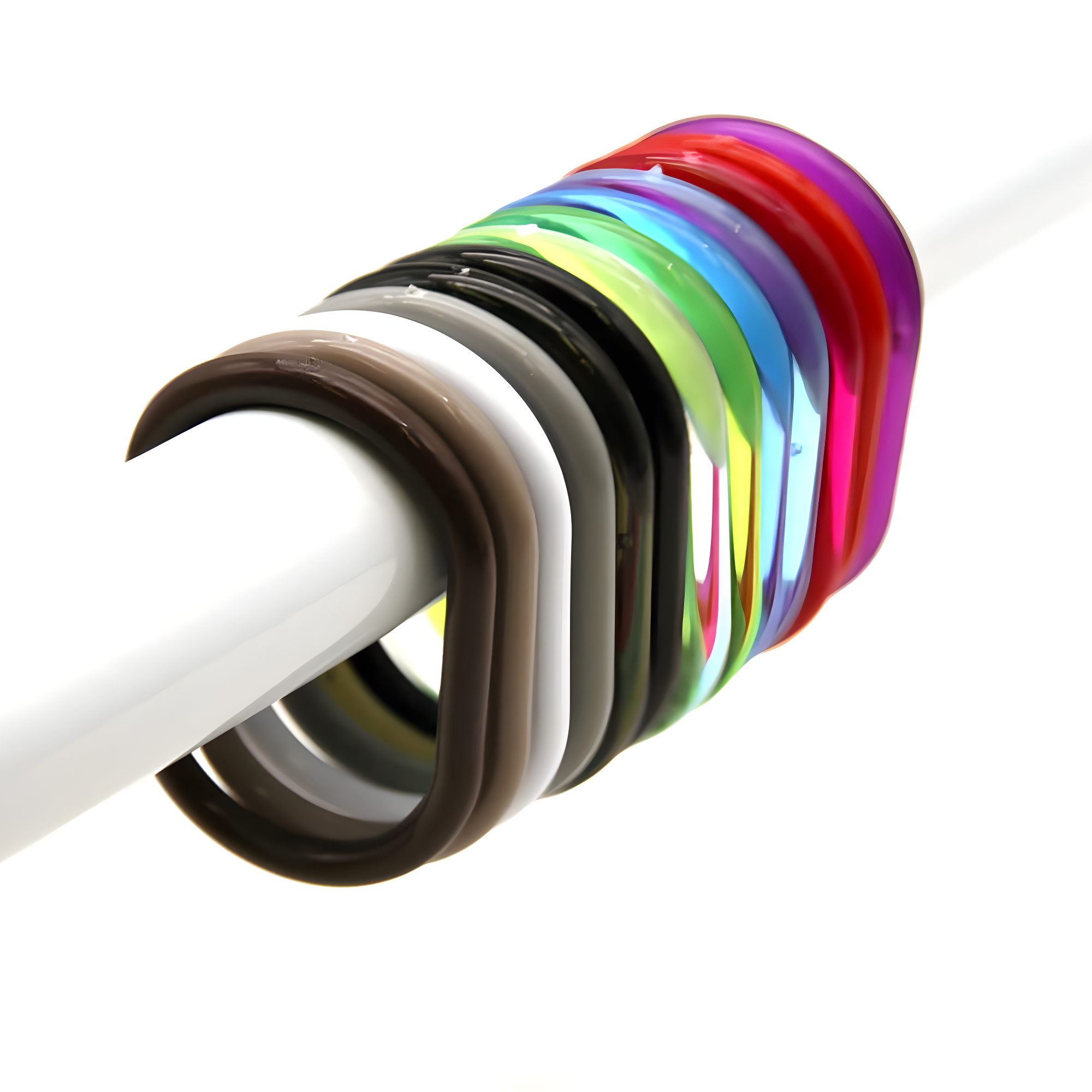 Evideco Solid Plastic Shower Curtain Hooks Rings (Set of 12)