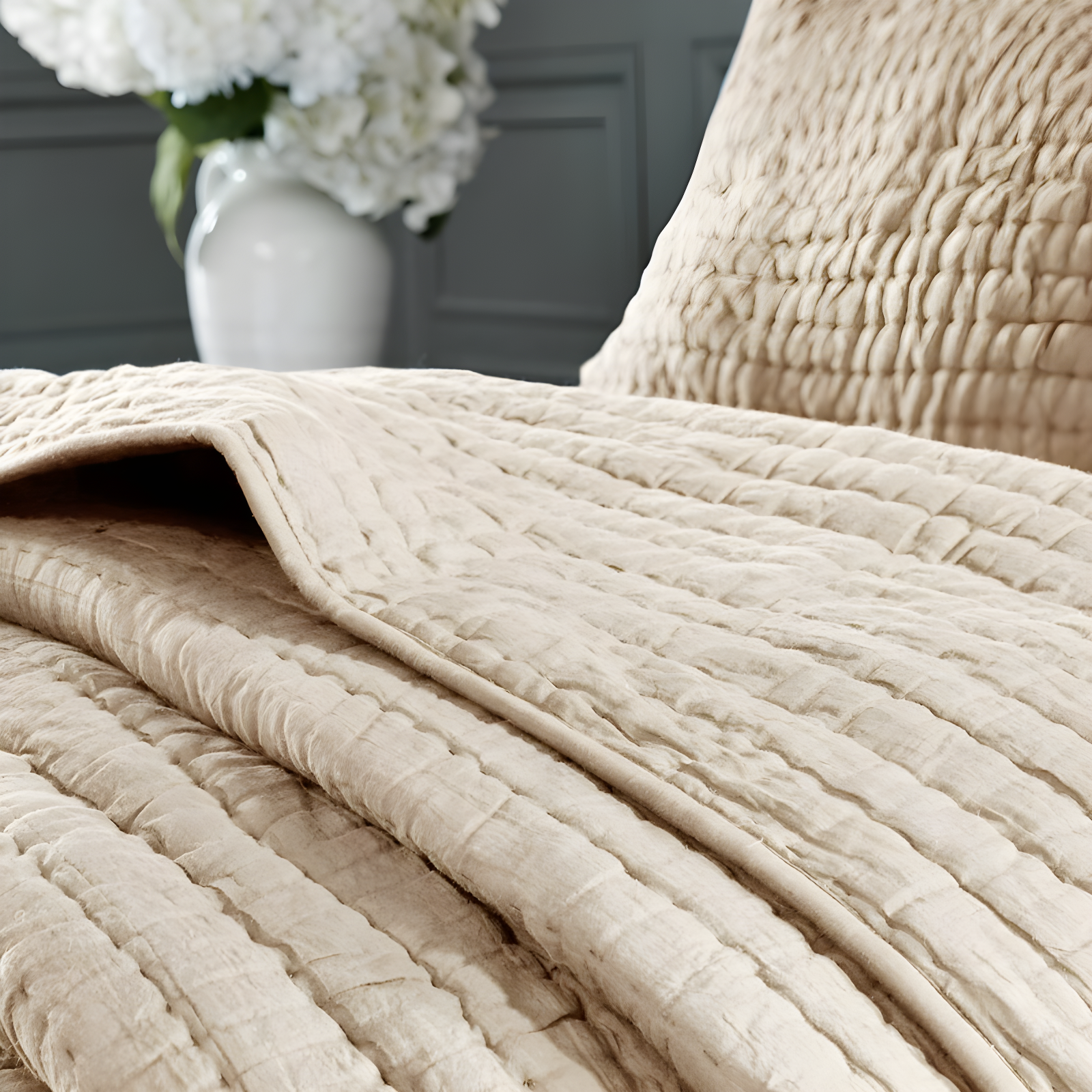 Madison Park Signature Serene 3 Piece Hand Quilted Cotton Quilt Set