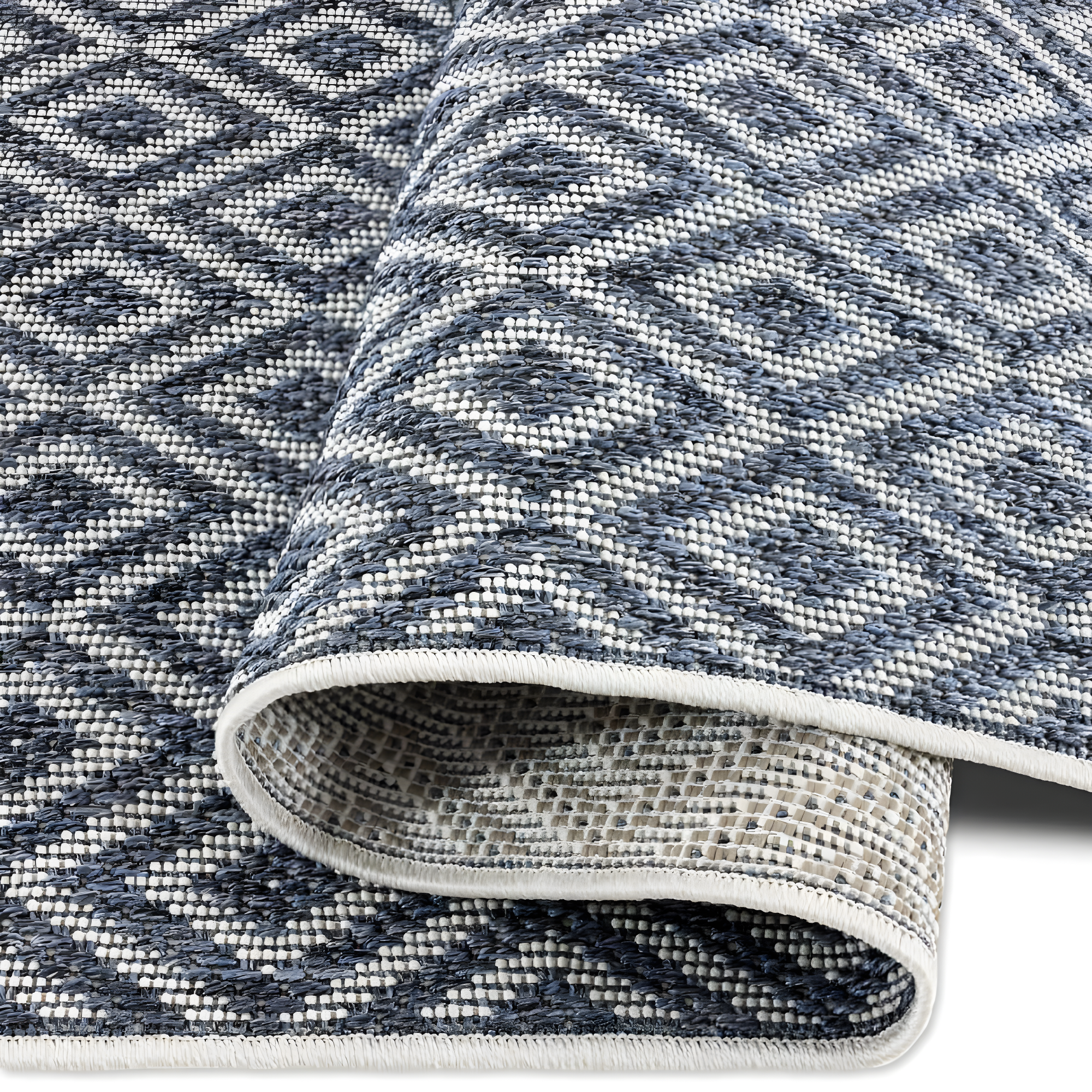 6'6" x 9'6" Tripoli Lydia Indoor/Outdoor Rug Denim/Cream - Home Dynamix: UV & Weather-Resistant, Woven Polypropylene