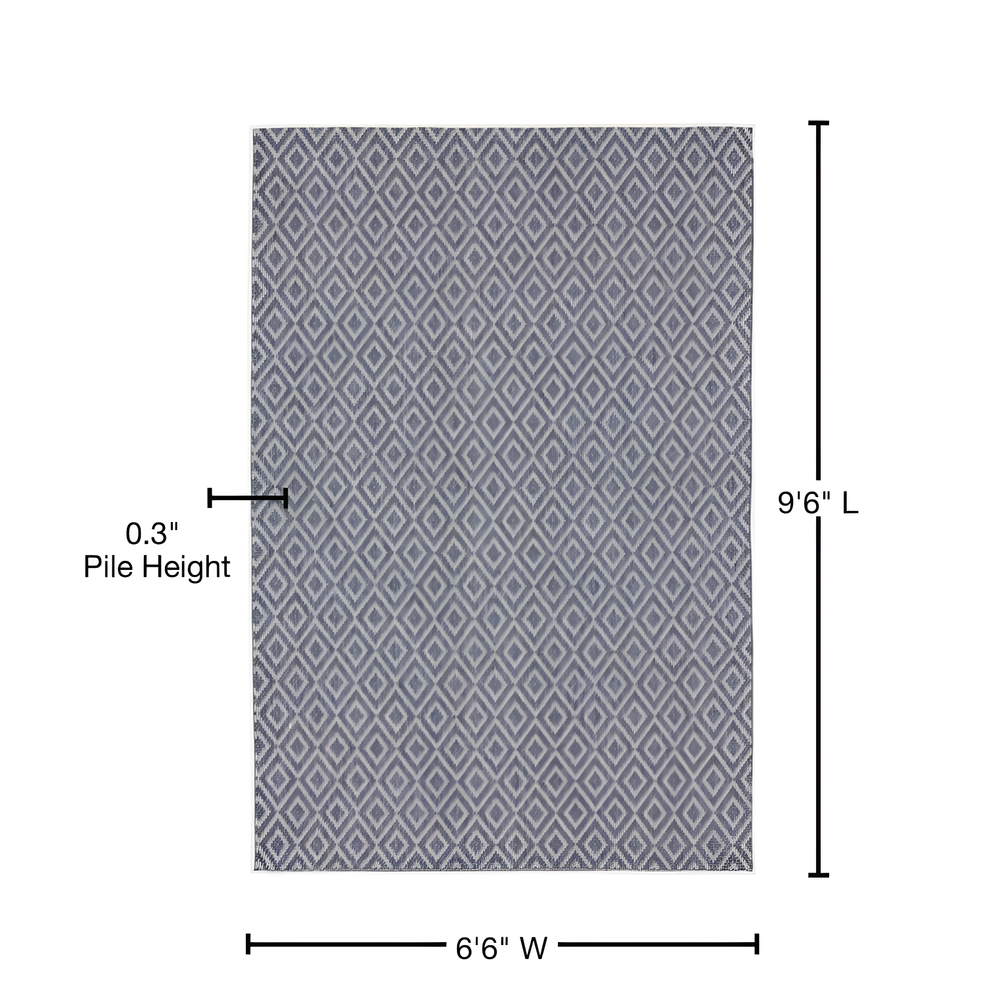 6'6" x 9'6" Tripoli Lydia Indoor/Outdoor Rug Denim/Cream - Home Dynamix: UV & Weather-Resistant, Woven Polypropylene