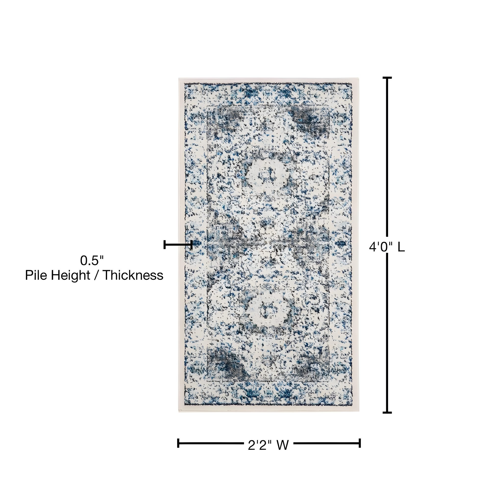 Evoke EVK220 Power Loomed Accent Rug - Ivory/Grey - 2'2"x4' - Safavieh.