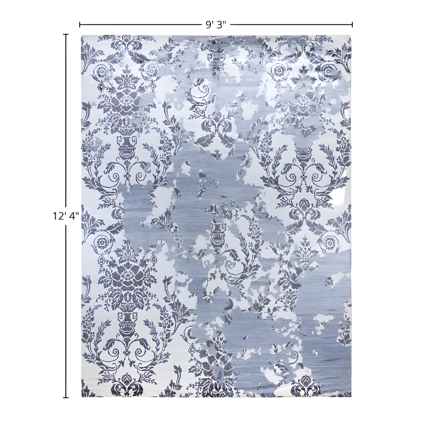 Solo Rugs One-of-a-Kind Rectangle 9'3" X 12'4" New Age Silk Area Rug Blue